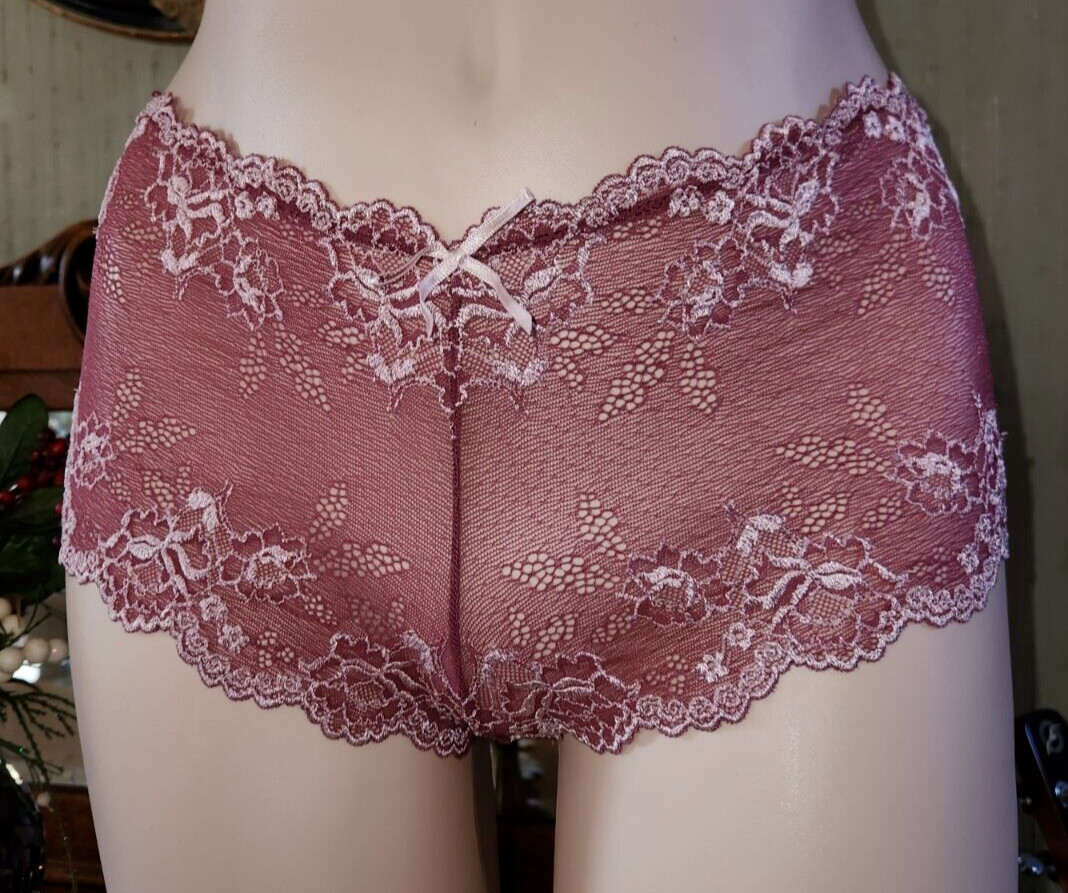 Vtg Gilligan & O’Malley Silky Sheer Plum Wine Cheeky Mesh Panty Panties Sz 5 (S)