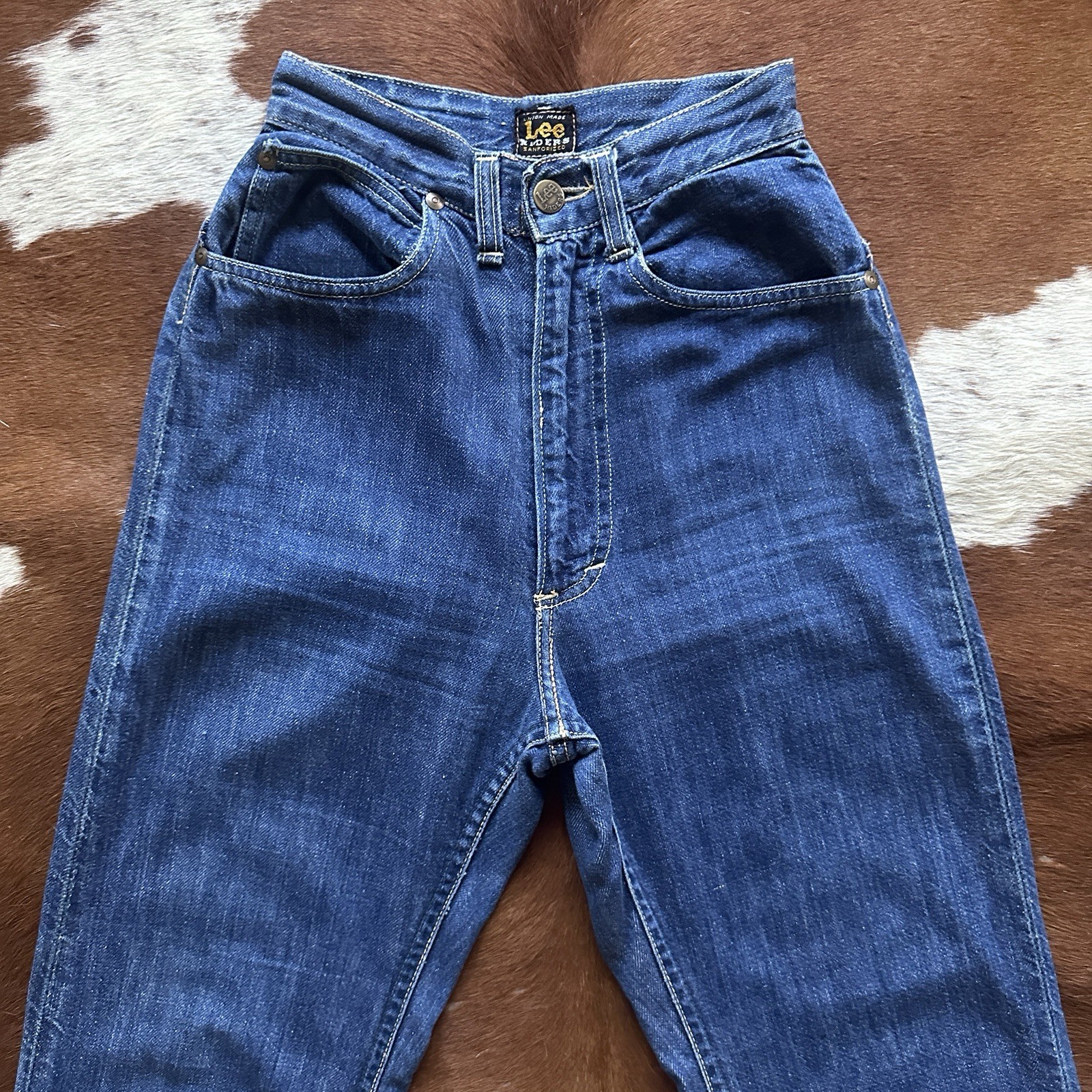Vintage 1950s Lee Riders Ladies High Waisted Selvedge Denim 22 23 Waist