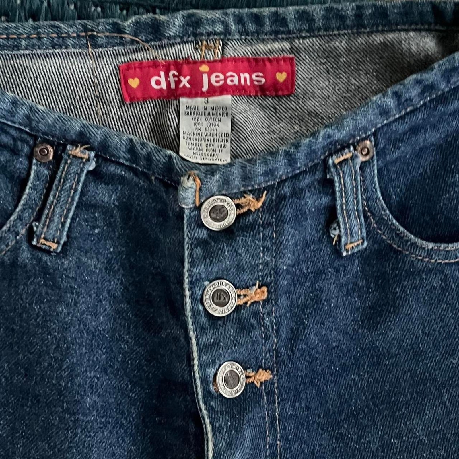 90s Y2k low rise jeans Button Fly size 3 Flares 26 in waist