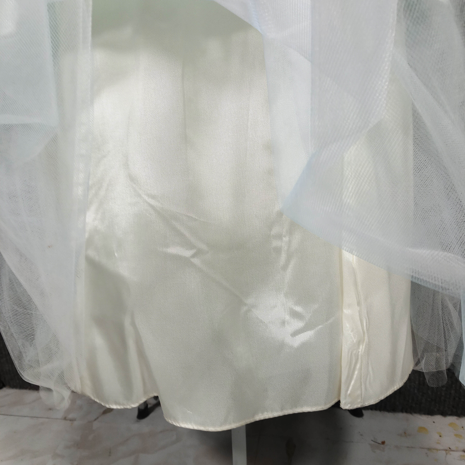 1970’s Pale Blue Mermaid Tulle Trim Dress