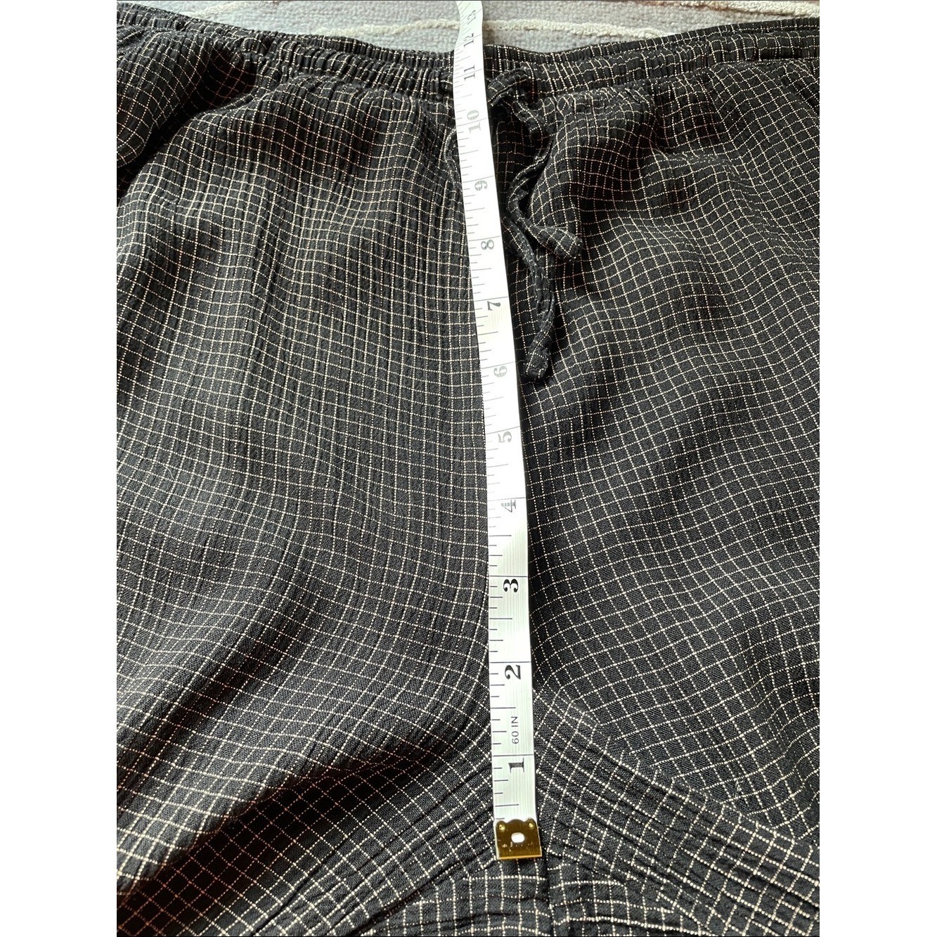 Vintage Jones NY Black & White Checked Button-Up Matching Set Elastic Waist Pant