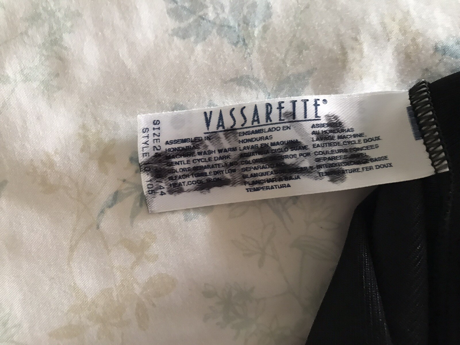 Vintage Vassarette Black Lace Slip Dress Size 24” 38/44