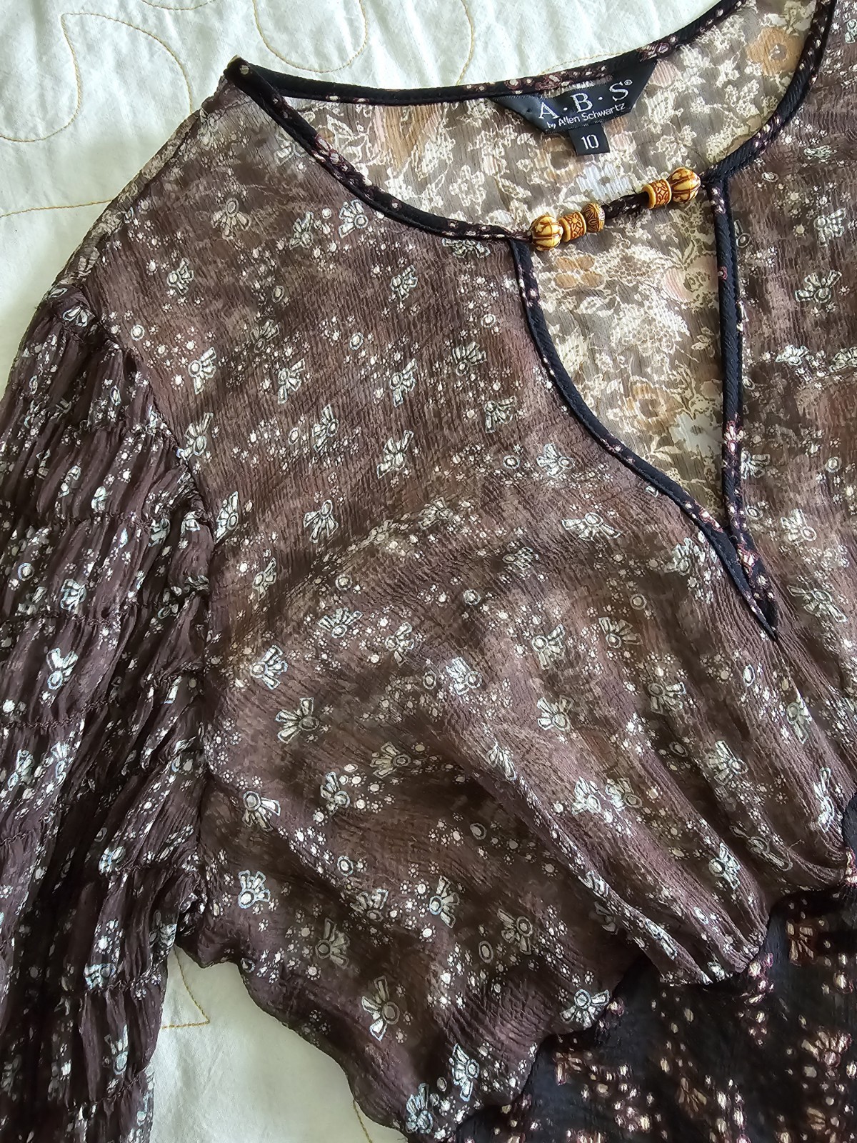 Vintage 90s Y2k Sheer A.B.S Allen Schwartz Dress Womens Small Medium Whimsigoth