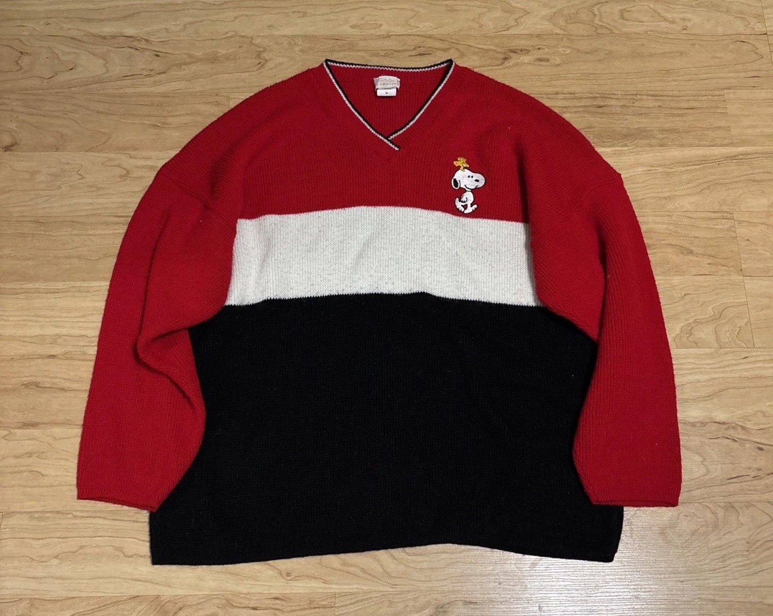 Vintage Snoopy And Friends Red Sweater Large Women Or Unisex