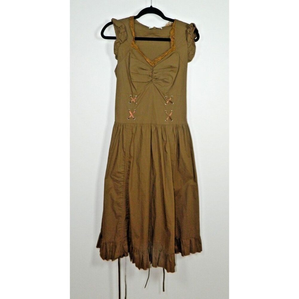 Belle Poque Dress Large Brown Steampunk Goth Victorian Romantic Fairycore