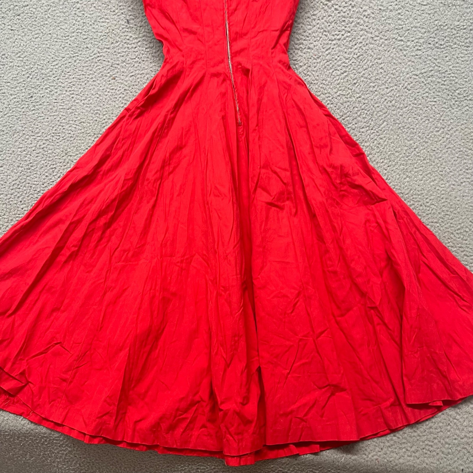 Vtg Anne Fogarty Dress Womens S Red Fit & Flare Midi Retro 60’s True Vintage
