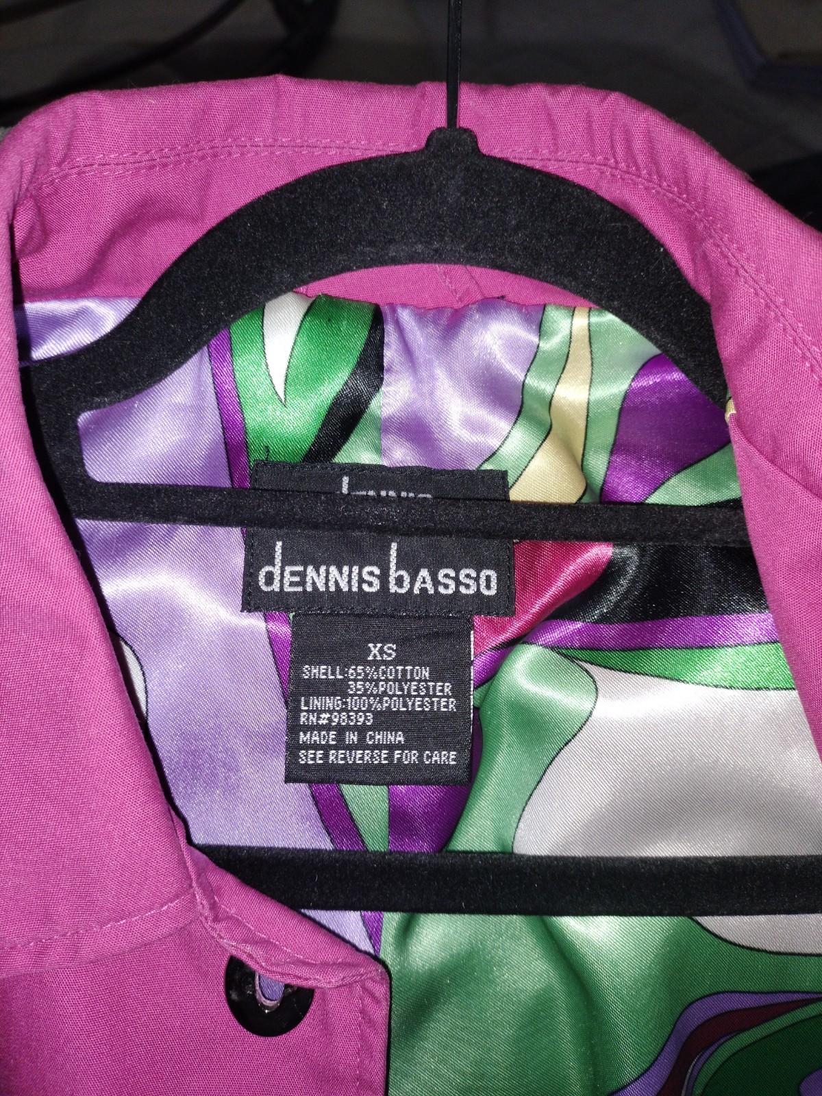 Vintage Hot Pink Fuchsia Womens Dennis basso Trench Coat Sz M Double Breasted