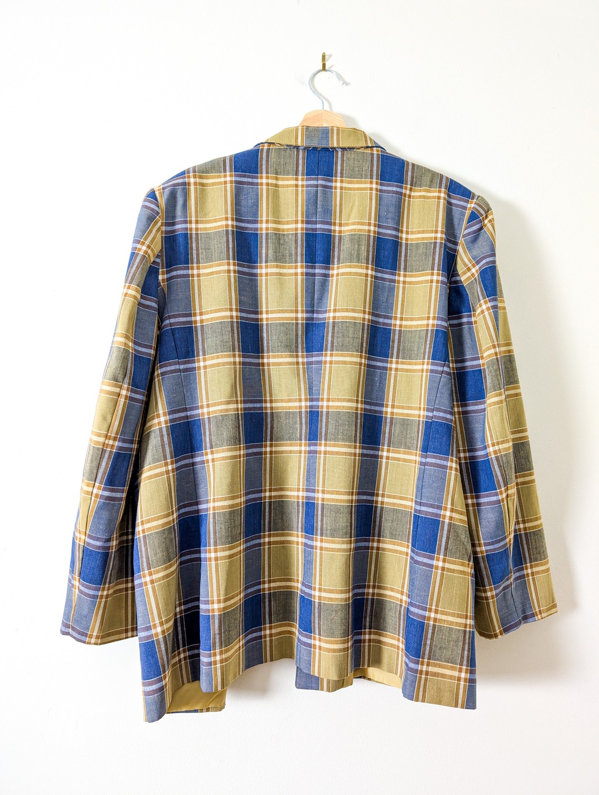 Vintage 90s Barry Joseph Plaid Blazer Jacket Made In Australia Size 18