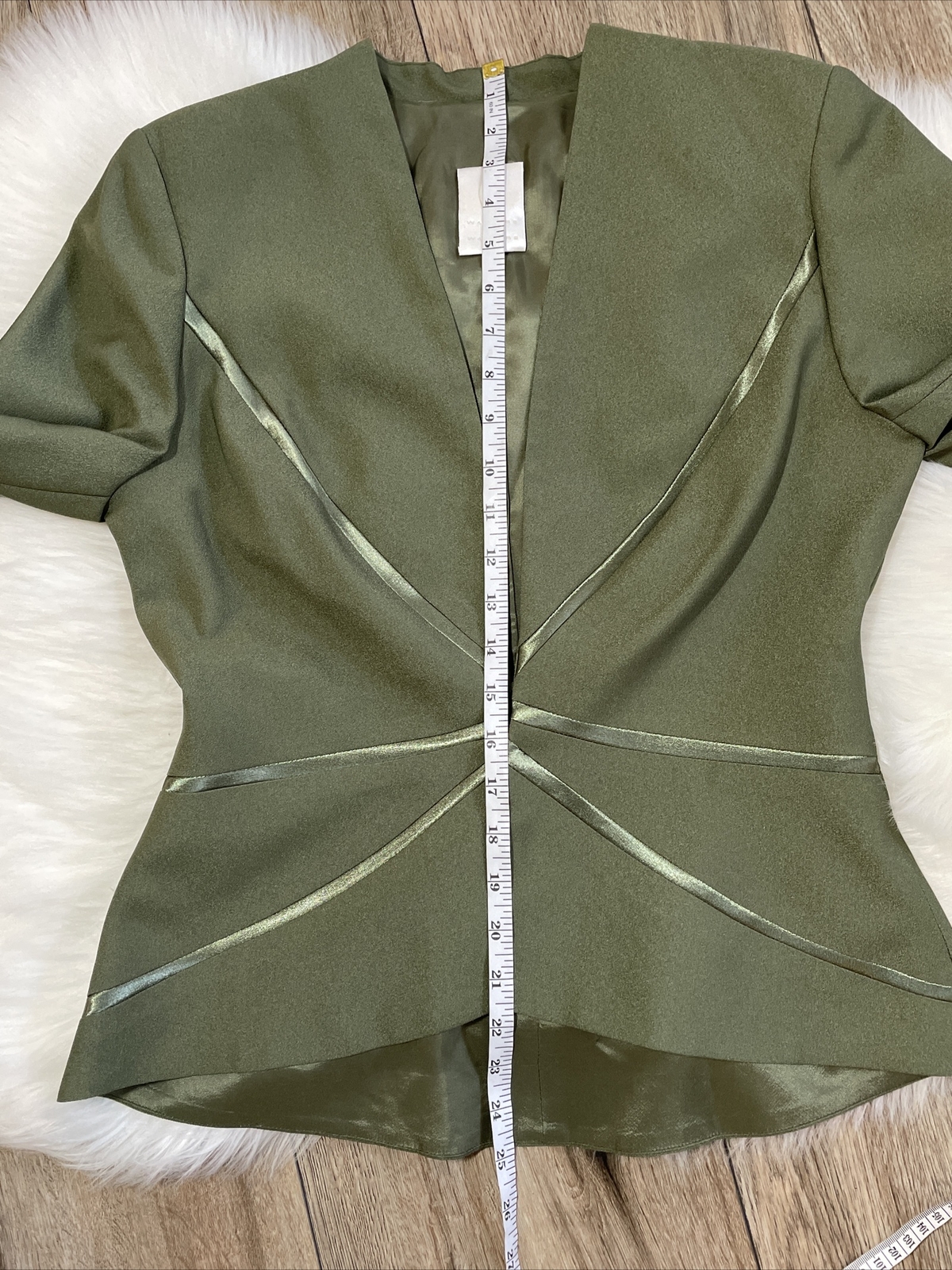 Vintage USA 1980s Watters and Watters Olive Green 2 Piece Dress Size 6