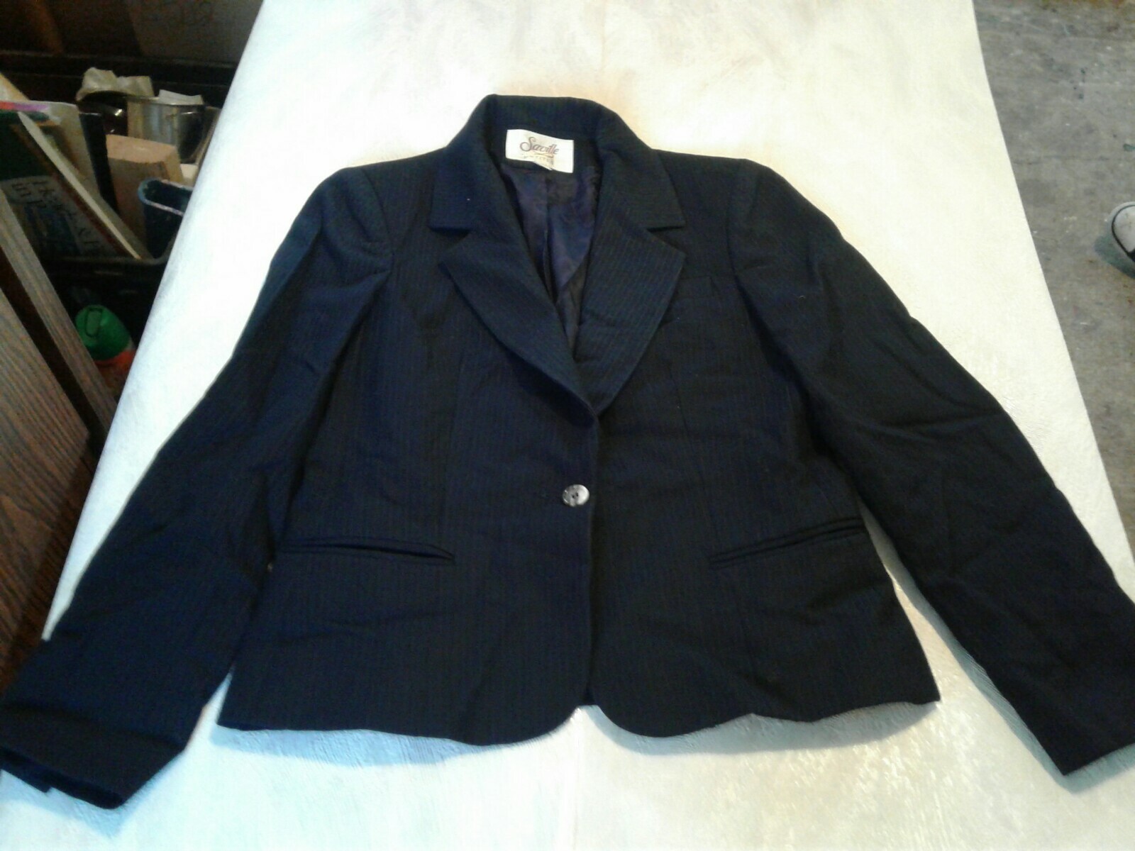 Vintage Saville Women Size 6 Pinstripe Skirt Suit Blazer (CB13)