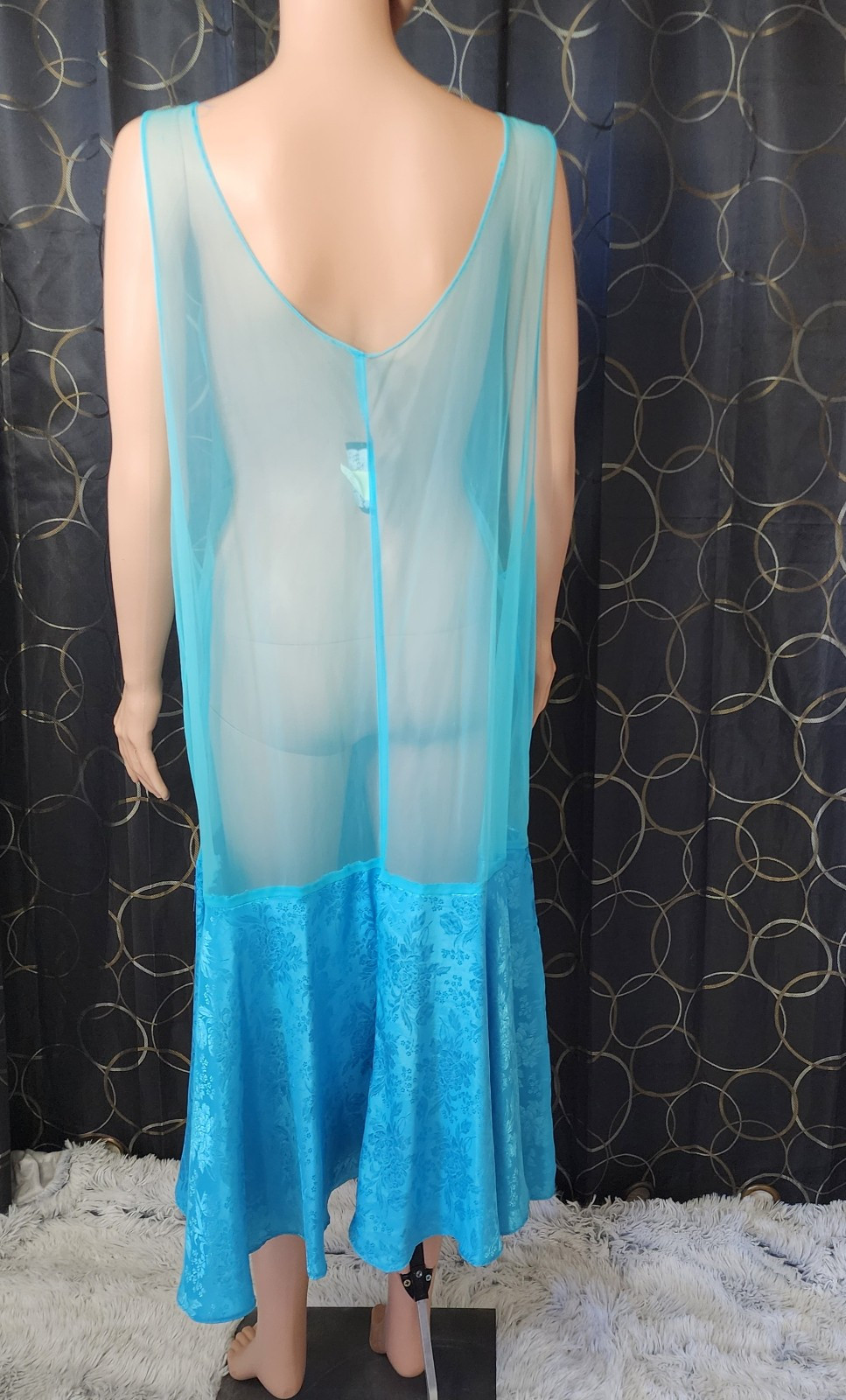 Rare 1980s – 1999 Mature Women’s Dress Set Size 22 Blue 2 Peice Button Up OOAK