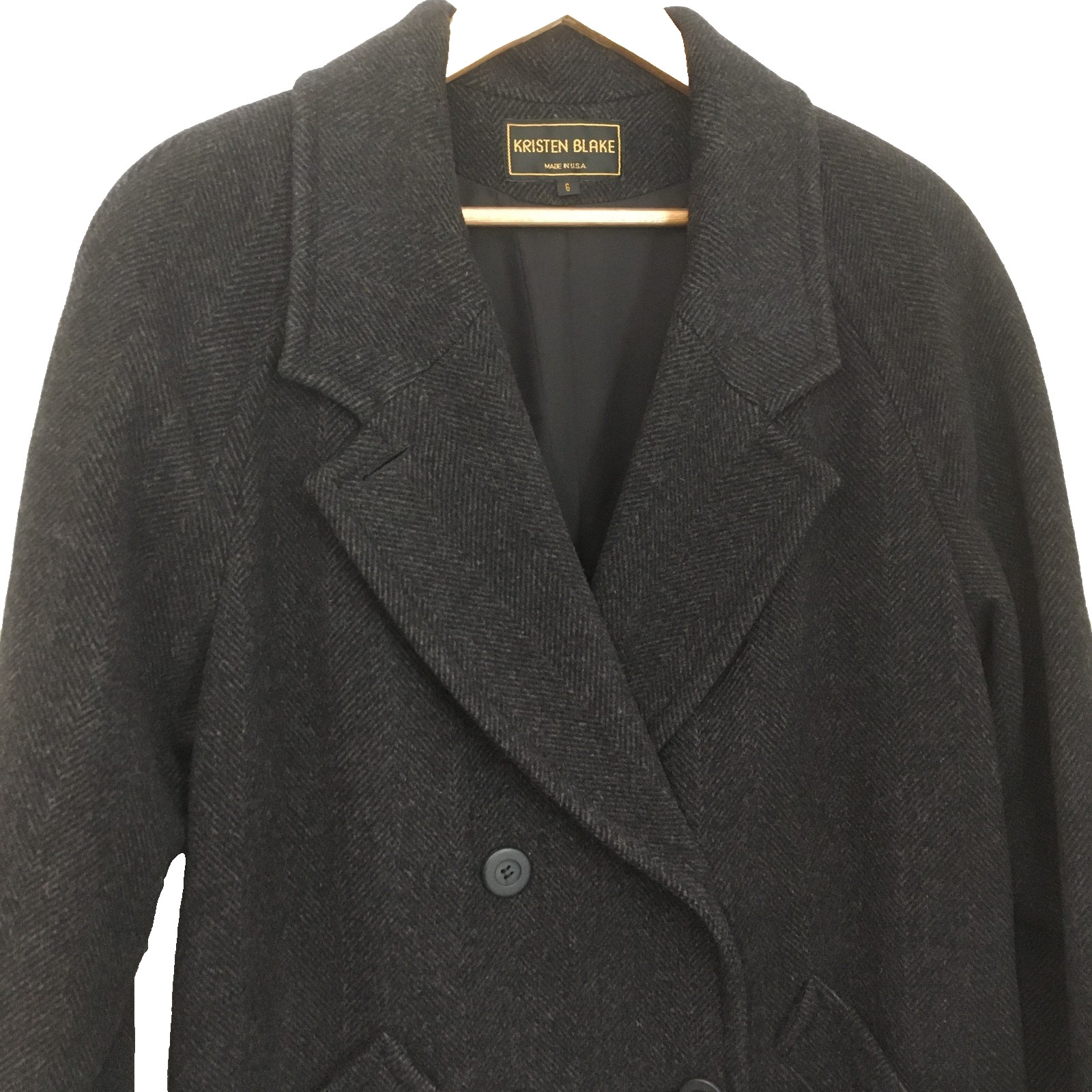Kristin Blake 100% wool long coat 100% acetate Vintage size 6 Ladies USA Made