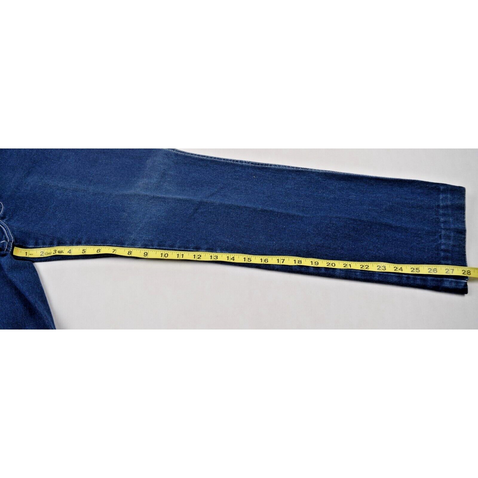 Vintage Jordache Jeans Size 28X28 80s Blue White Stitch High Rise Straight Leg