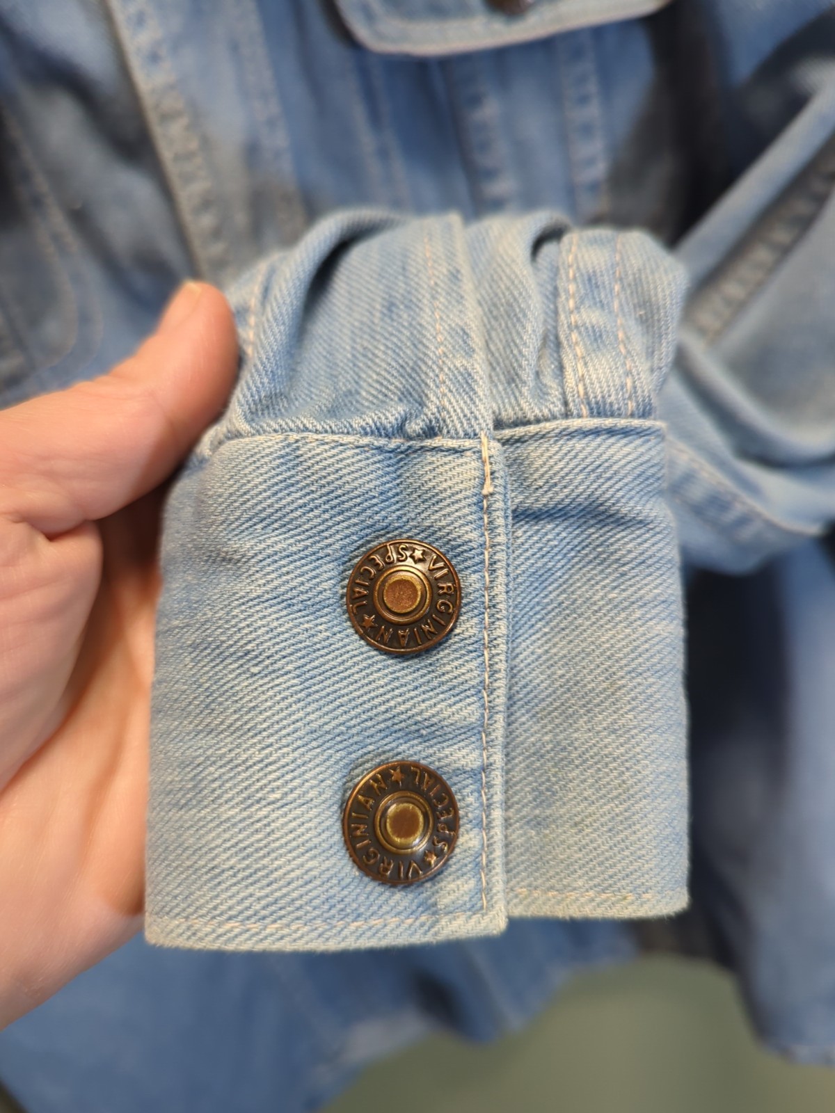 VTG 70s SEARS ROEBECK 'Put On Shop’ Denim Women’s Western Shirt Sz.16/33″ Snaps