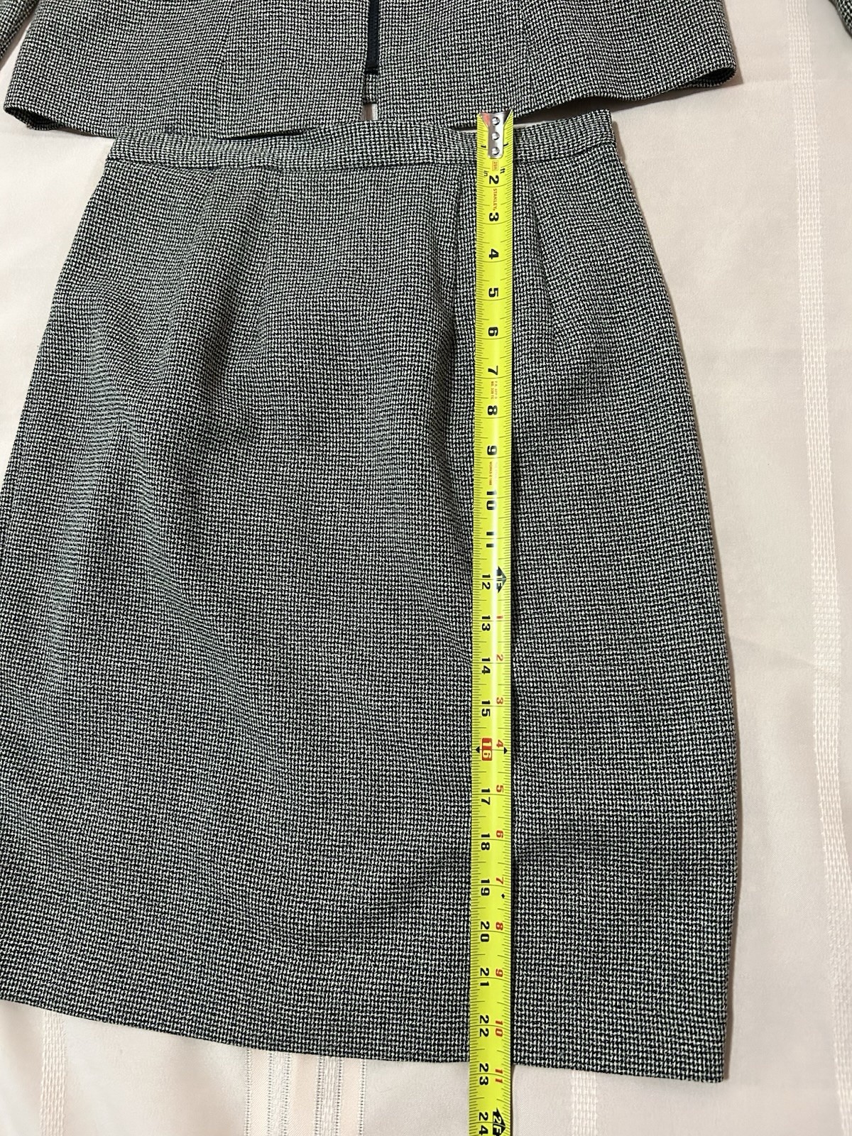 Vintage 80s Tweed Skirt Suit S/M Geek Chic Corporate Goth Editorial Career Wear