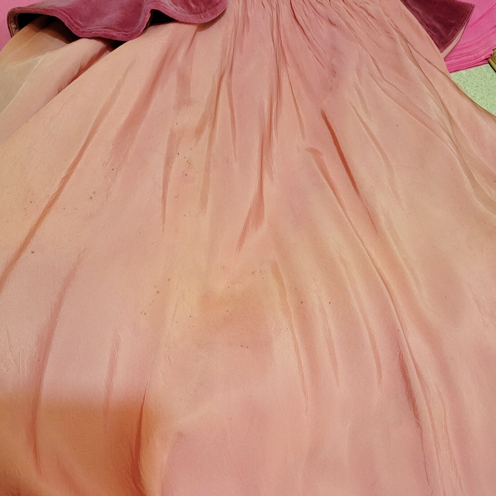 Vintage 30s/40s Pink Velvet Peplum Prom Dress Evening gown