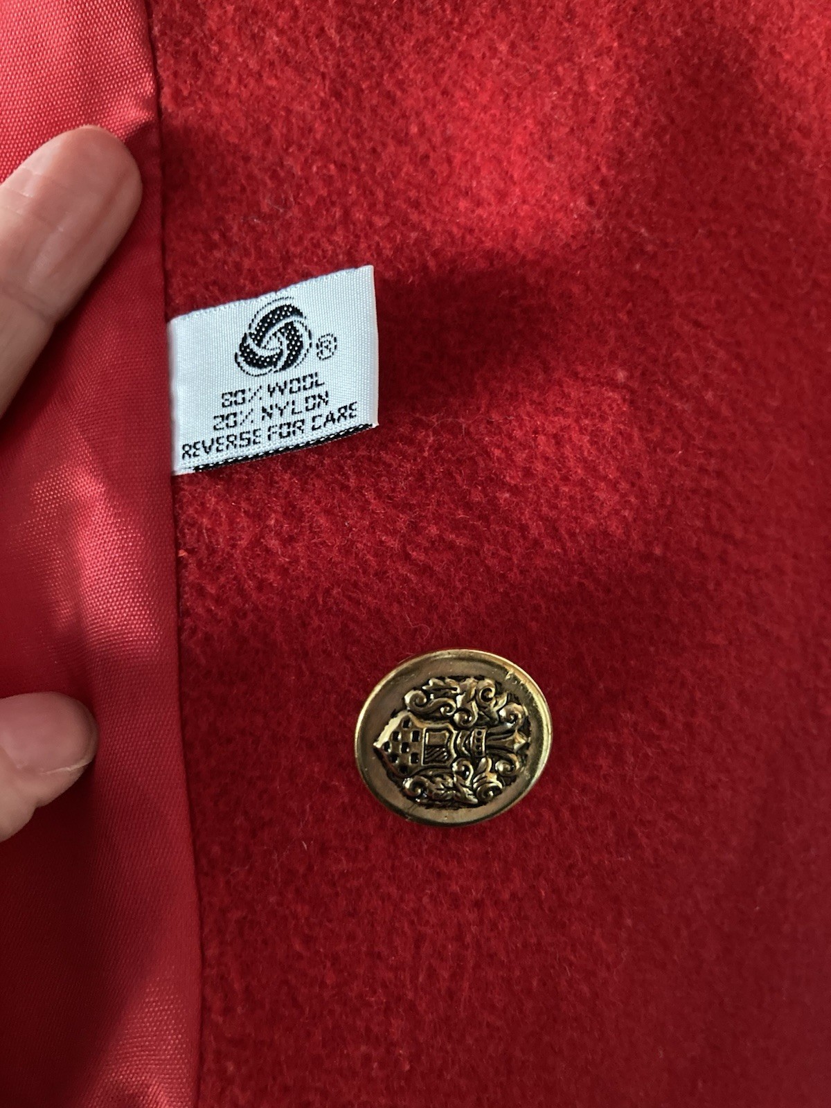 Vintage Herman Kay Red Wool Blend Overcoat Women’s Size L/XL