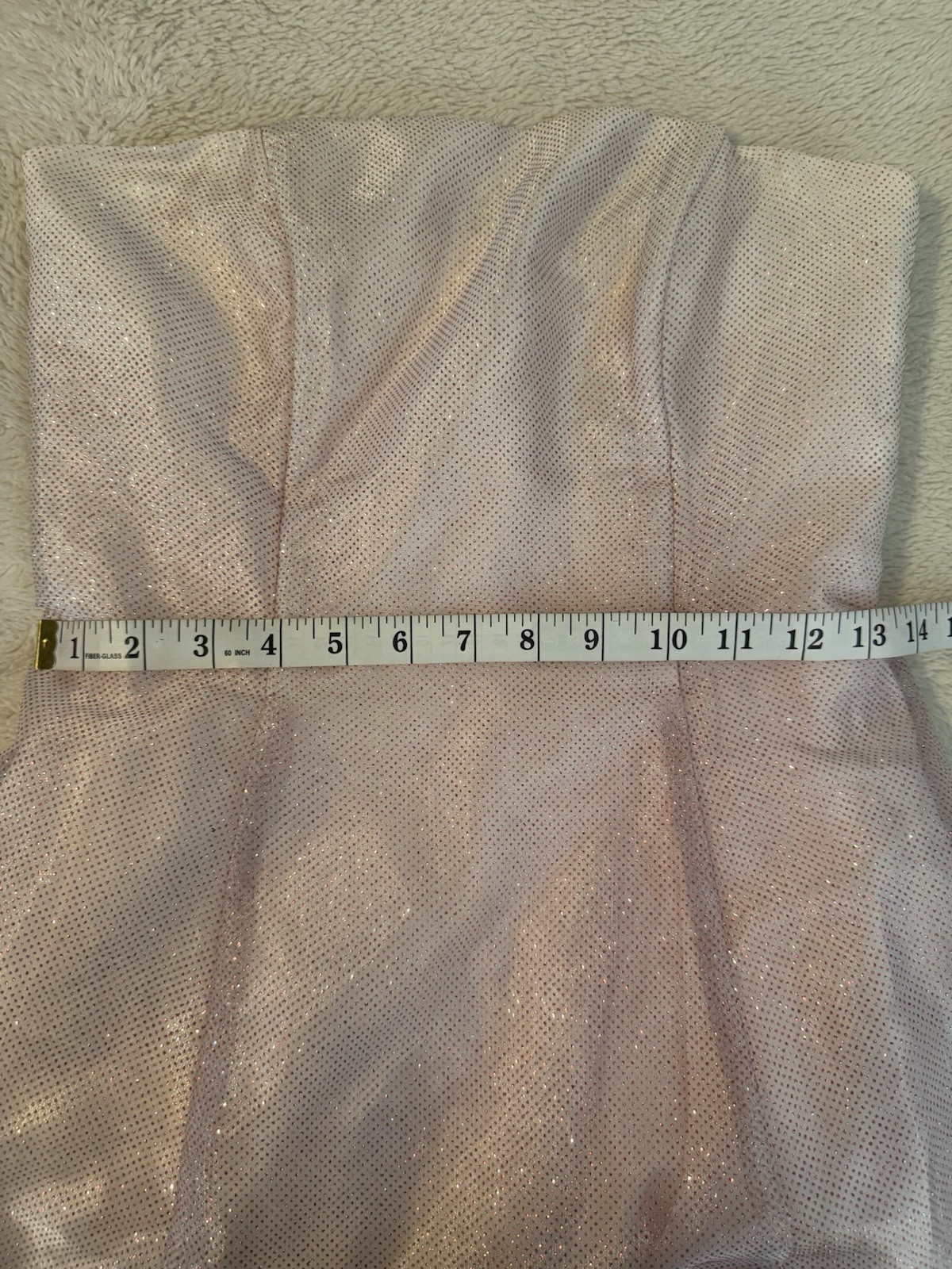 Vtg Roberta Pink Glitter Gown Y2K Strapless Shimmer Prom Dress Made in USA 5/6