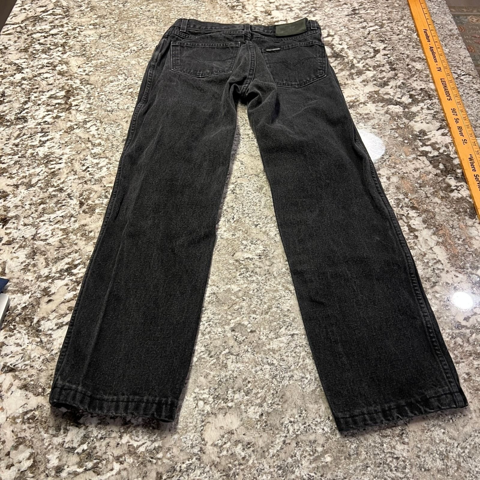 Vintage 1990s Harley Davidson Black Denim Classic Straight Leg Jeans 6R