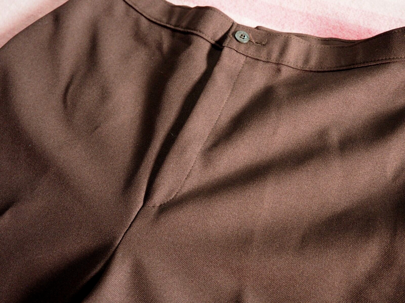 VTG 70s LEVIS Brown High Waist Polyester Mom Jeans Business Formal Pants 29×27