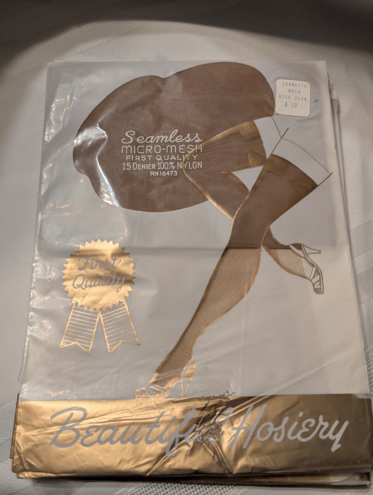 VTG Beautiful Hosiery Seamless Stockings Size 10 Rose Glow
