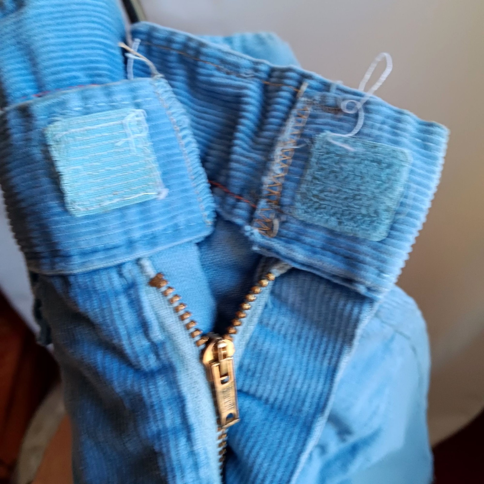 True Vintage Corduroy Jeans Bootcut 28×30 Blue 1970’s Disco Glam Distressed