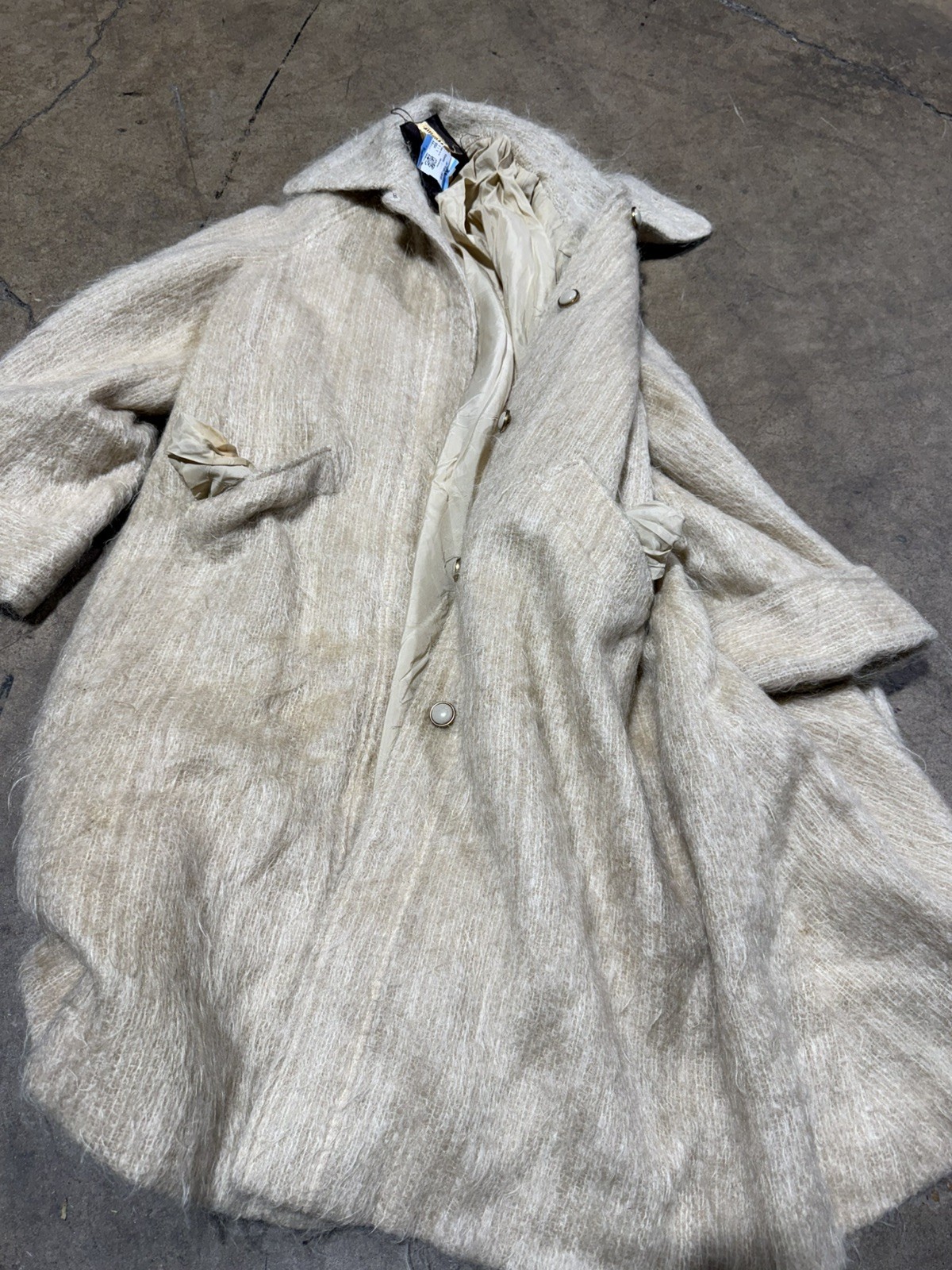 Vintage Neiman Marcus Mohair Blend Coat Union Made M/L Trench Coat 90s Long