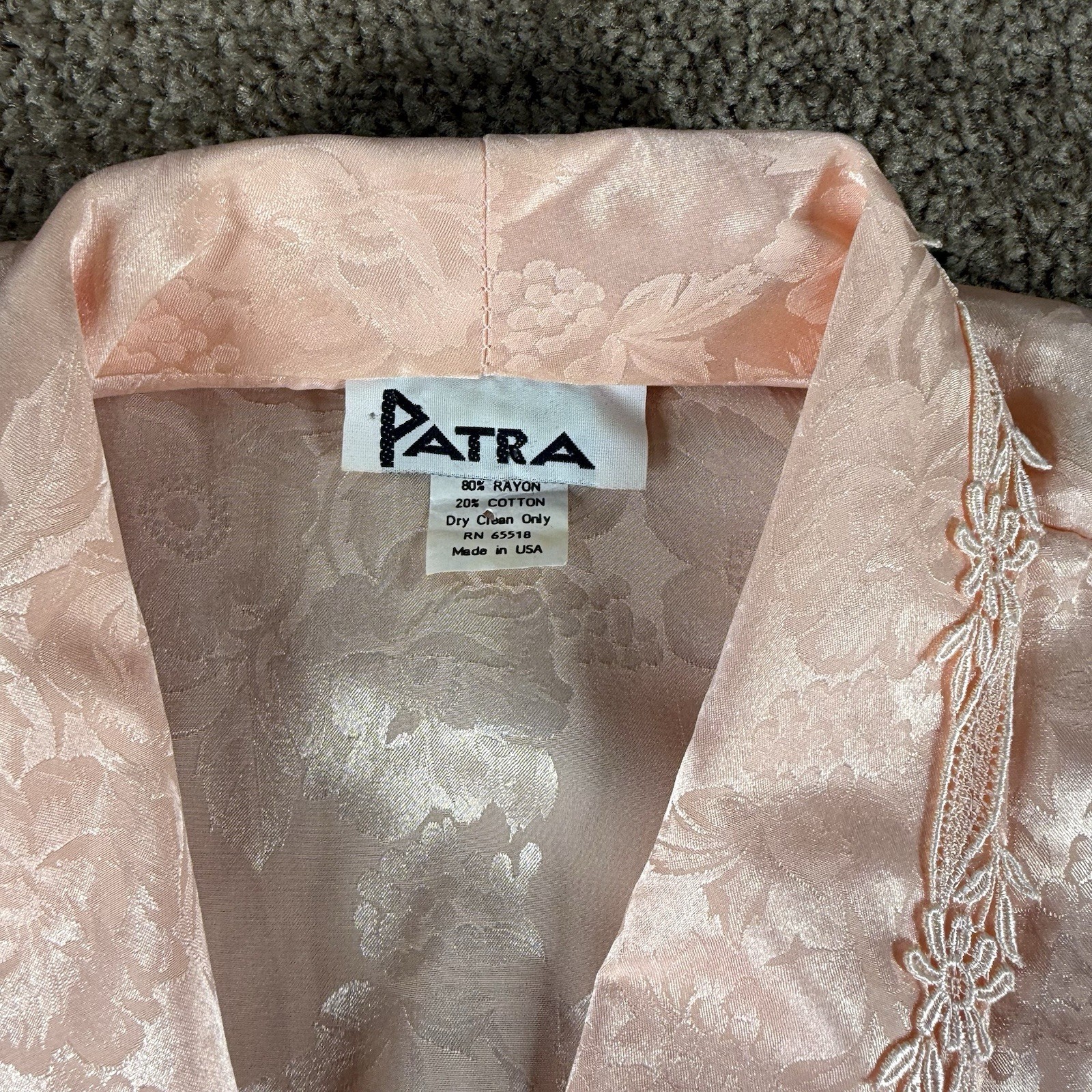 Vintage Patra Pink Satin Blazer Blouse 80s 5/6