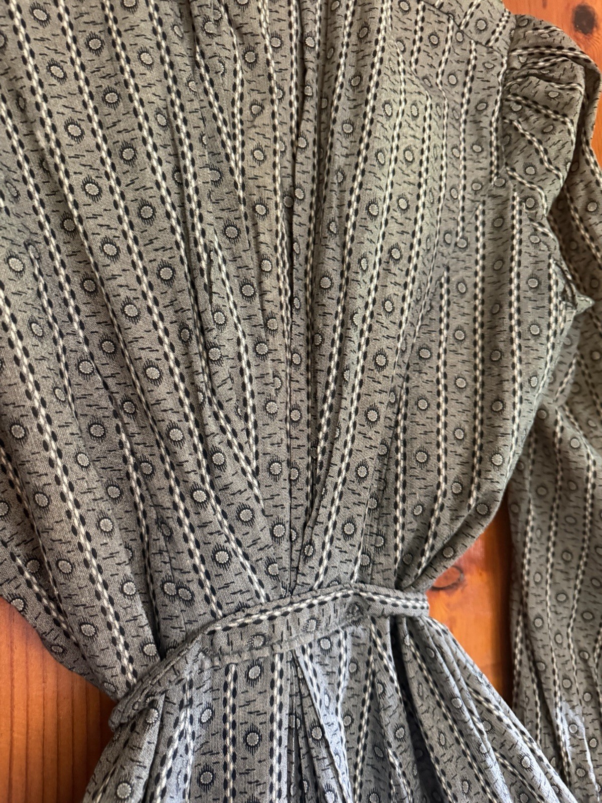 BEAUTIFUL RARE EDWARDIAN DIX’S MAKE DIX MADE GRAY CALICO DRESS W LABEL