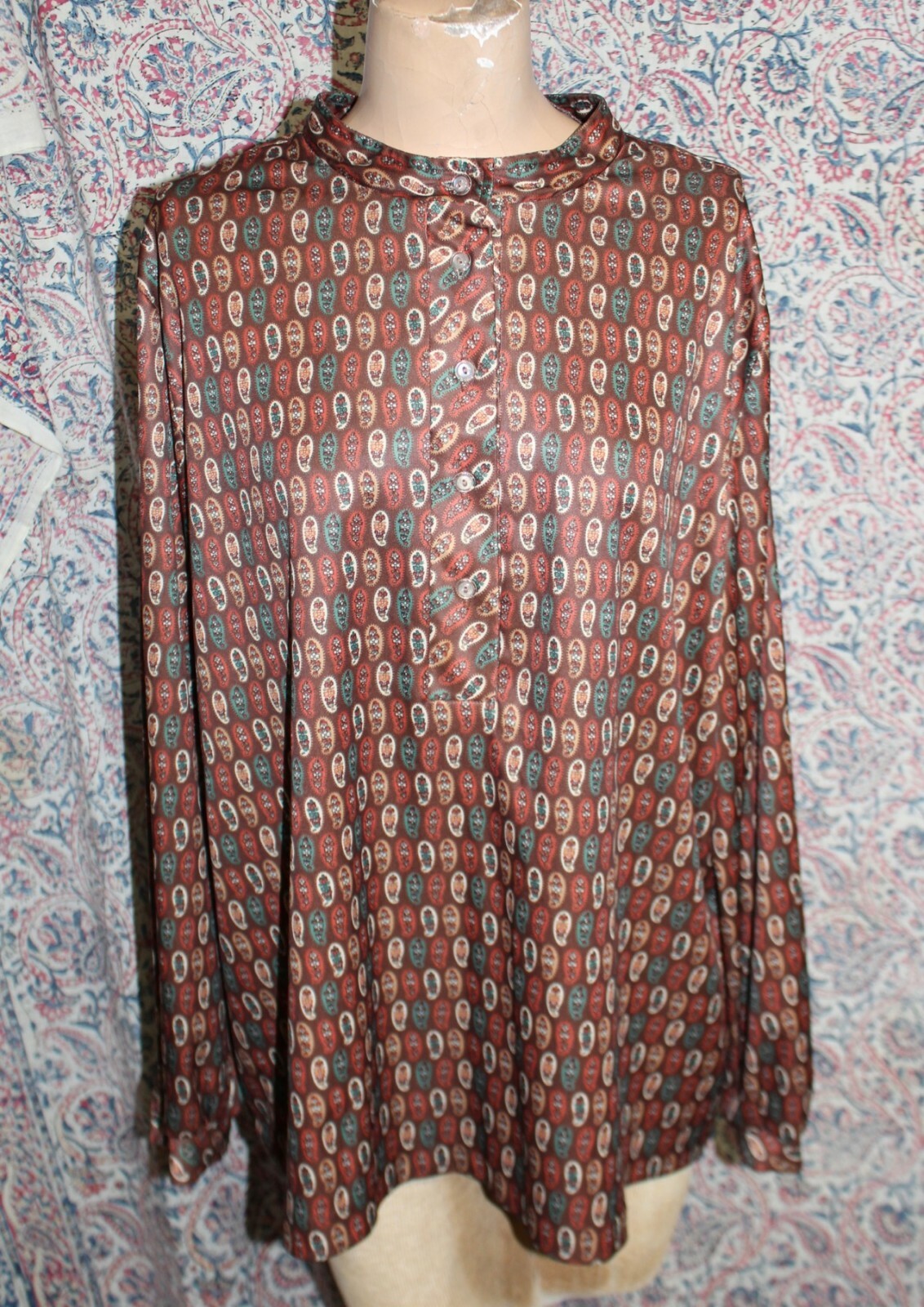 Vintage Barry Ashley Ladies Paisley Blouse Tunic 1970s