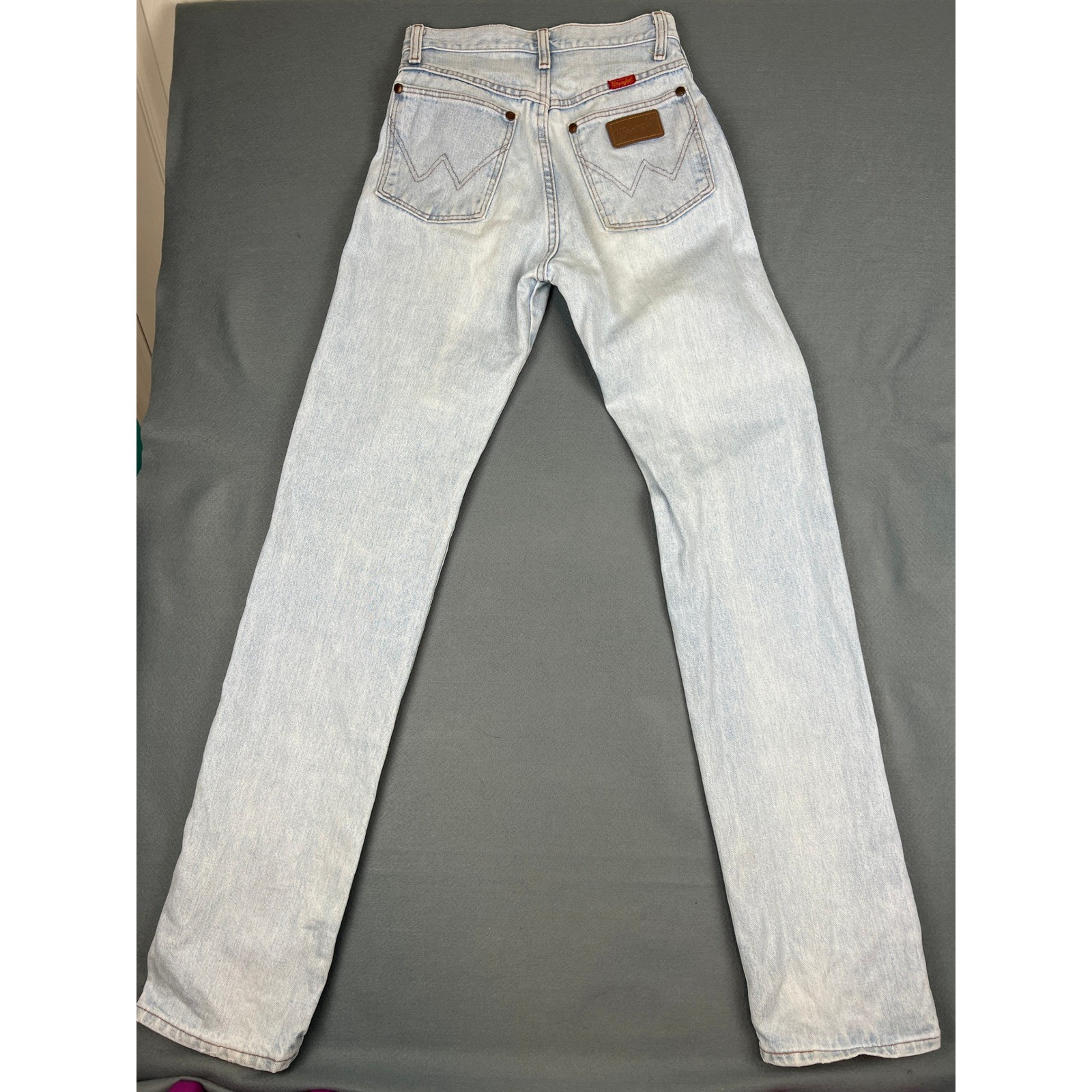 Wrangler 80s Straight Leg Jeans Vintage Western Boho Light Wash Cotton W28 x L36