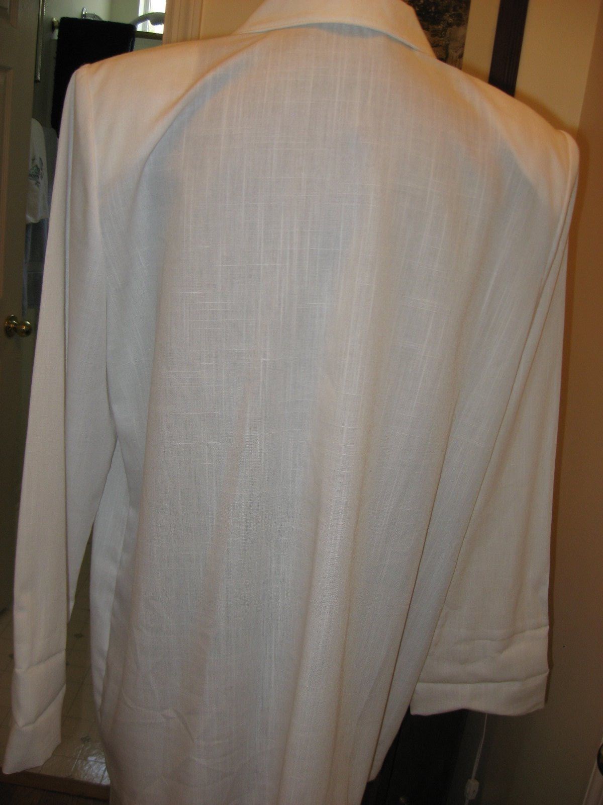 RADCLIFFE, Vintage, Blazer,Jacket,Linen look,Solid White,Polyester,16