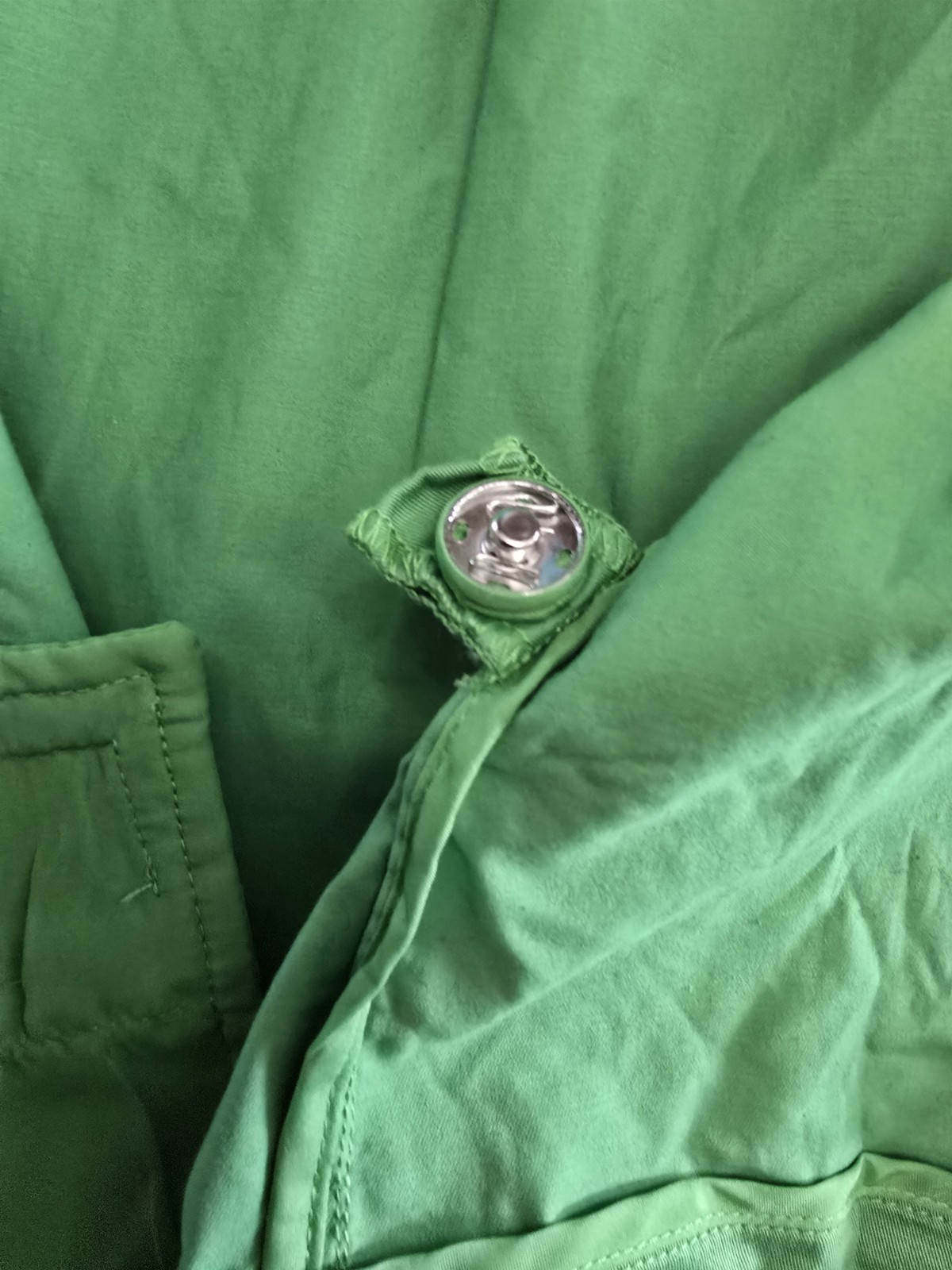 SIMPLY Chloe Dao Green Pleated Collar Jacket 1X Plus Size Cotton Stretch
