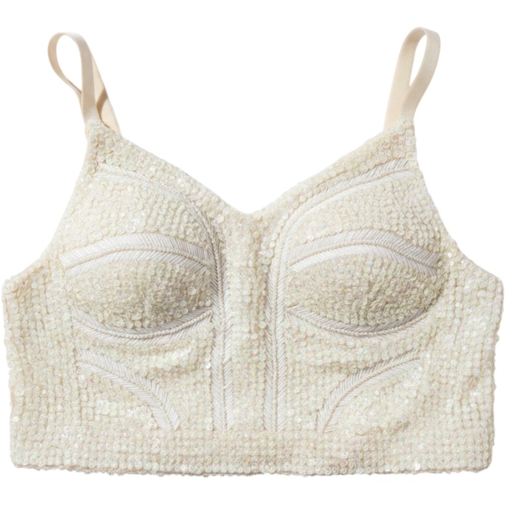 RARE Vintage Victoria’s Secret Gold Label 80s Beaded Sequin Bustier Top