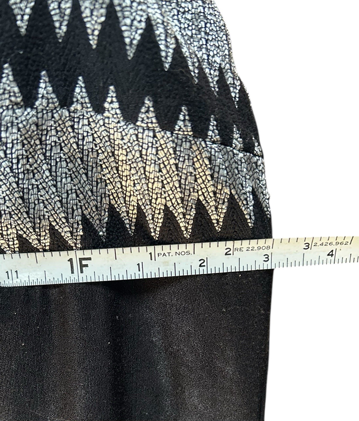 Vintage Citi Dress Maxi w/ Shrug Jacket Geo Metallic Black & Silver Size 8