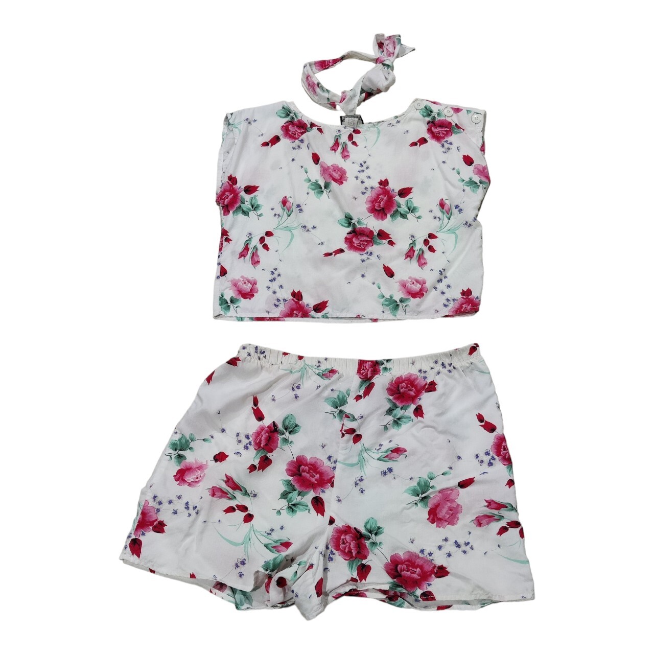 Vintage 1980’s EZ Street California Retro Blouse Shorts Headband 3 Piece Sz M