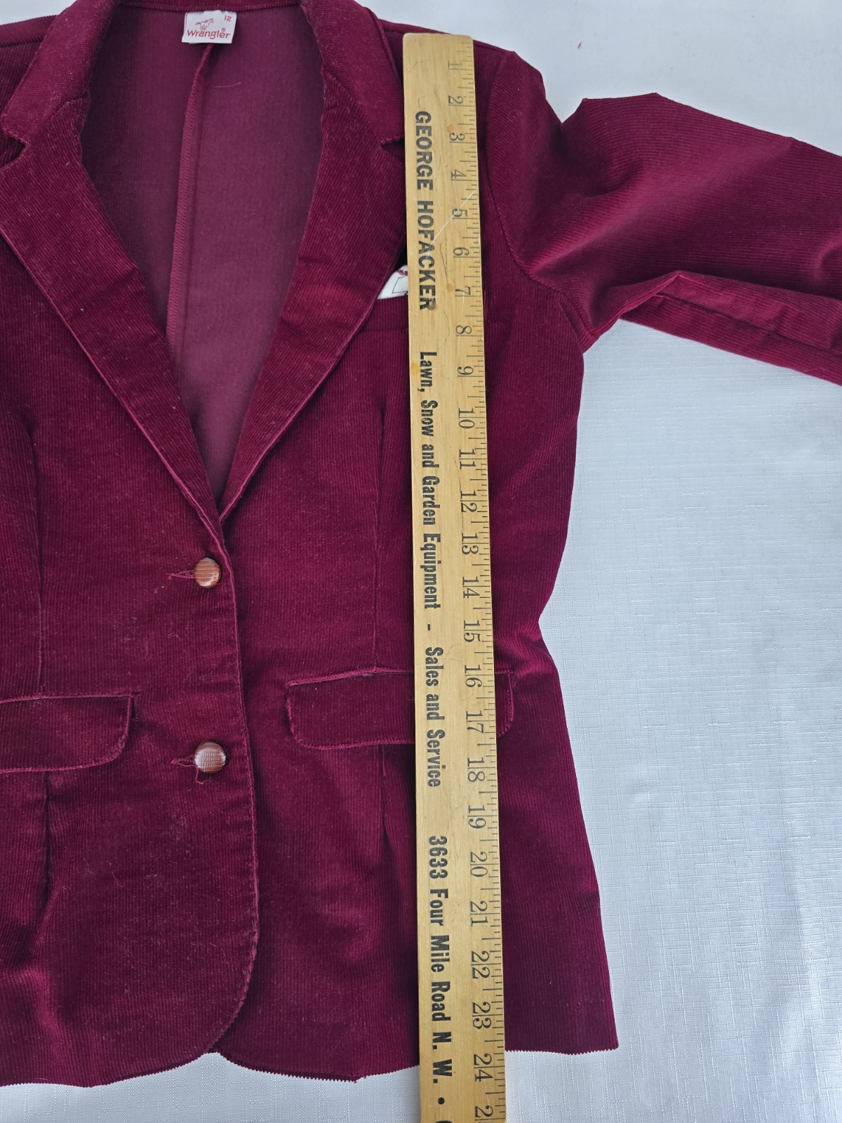 Vintage 70s Wrangler Corduroy Suit Set Burgundy Maroon Western Blazer And Skirt