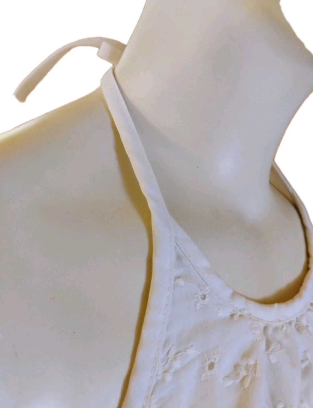 RARE VTG 70’s Cottagecore CHIC „King Kole” White Eyelet Hippie Halter XS
