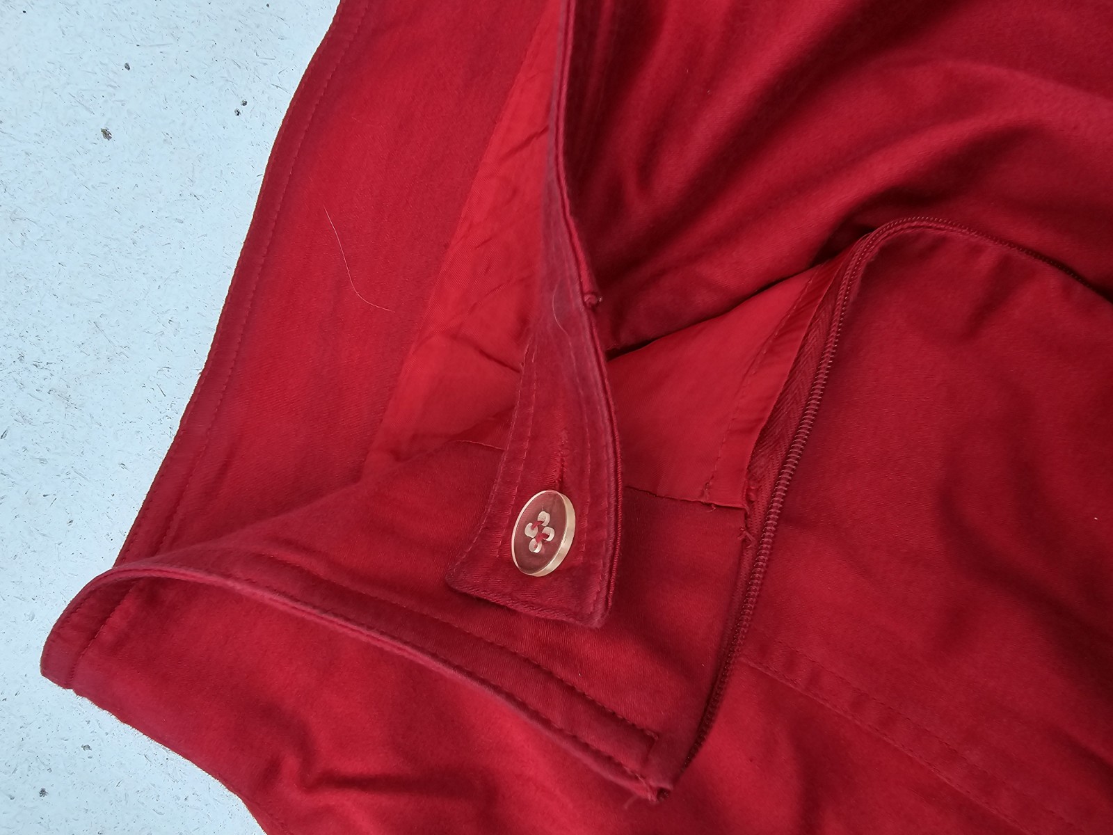 Liz Claiborne Collection Red Cotton Skirt Sz 10P Pencil High Waist Y2K Vintage