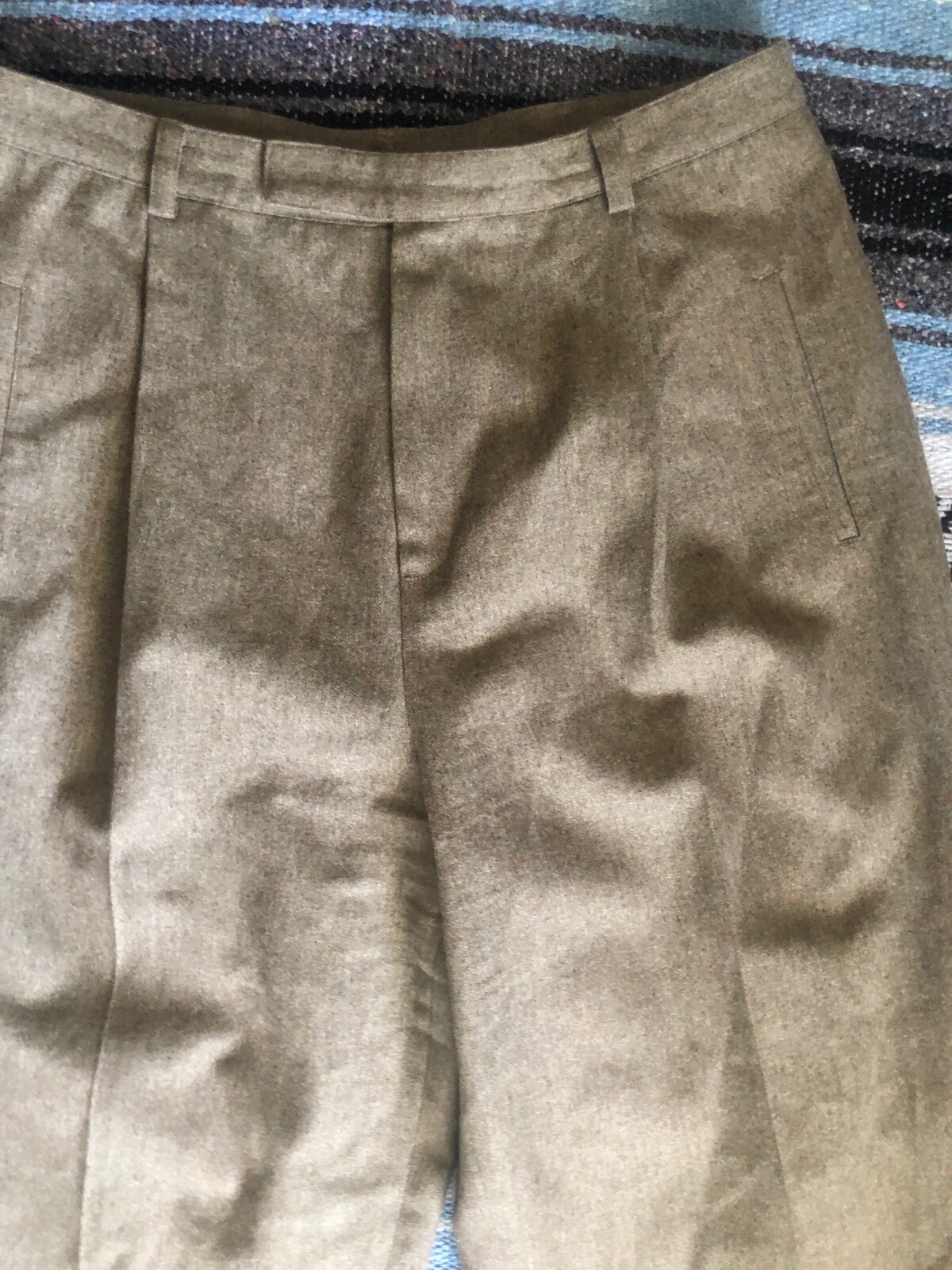 Vtg 70s 80s Pants 14 COMPANY ELLEN TRACY Wool Tweed Pleat Menswear Hepburn Cuff