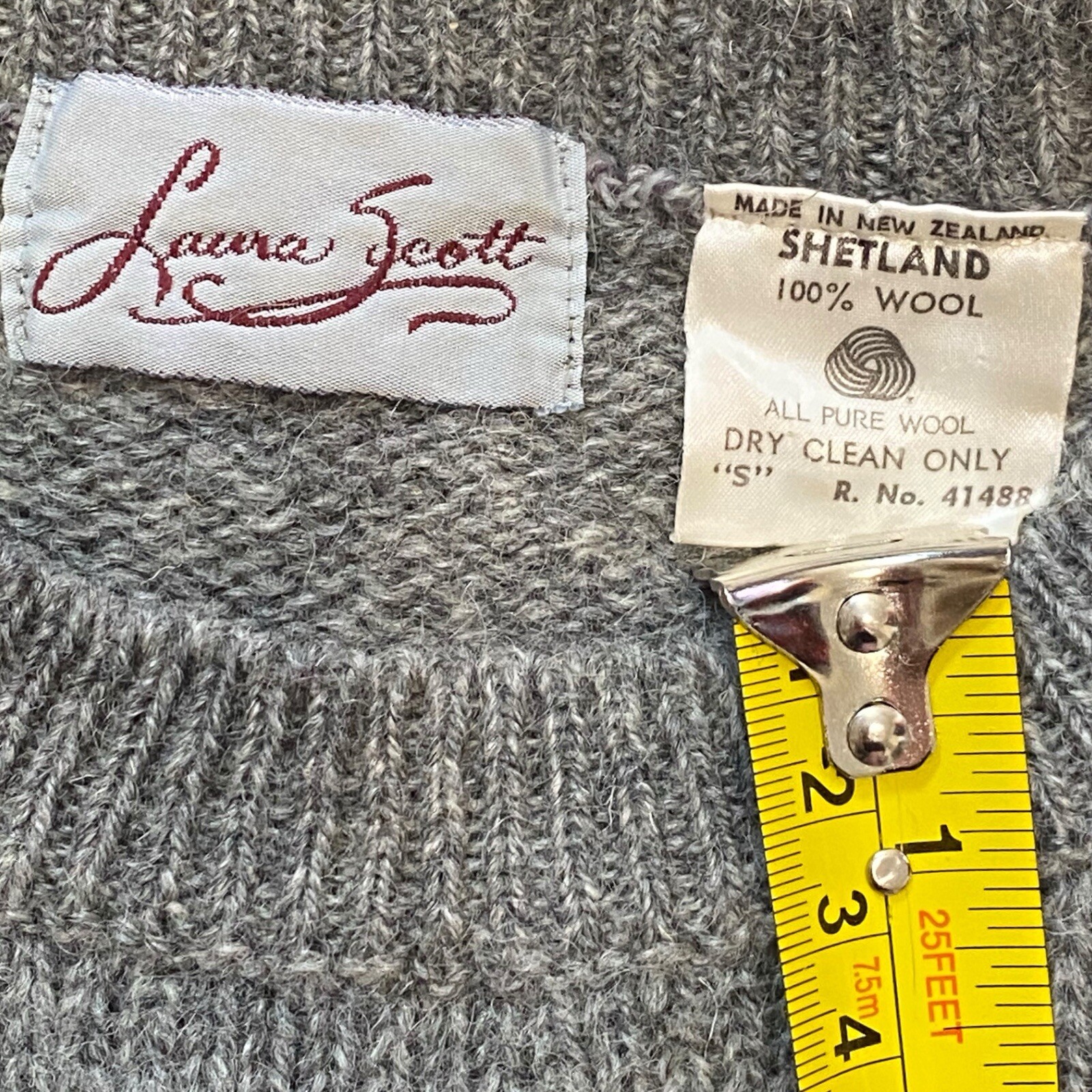 Vintage Laura Scott Shetland Wool Argyle Sweater Women’s Size Small New Zealand
