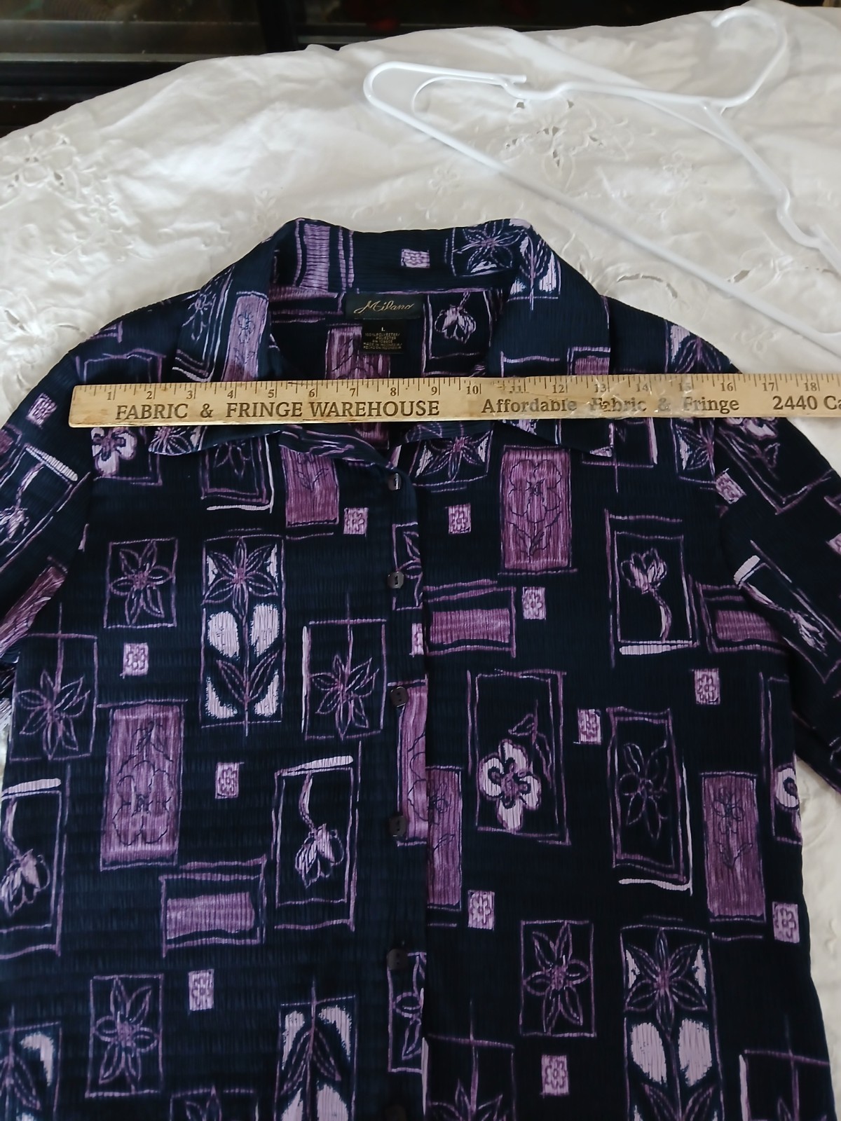 80’s Vintage Milano Funky Ribbed Stretchy Long Sleeve Button Blouse (A3)