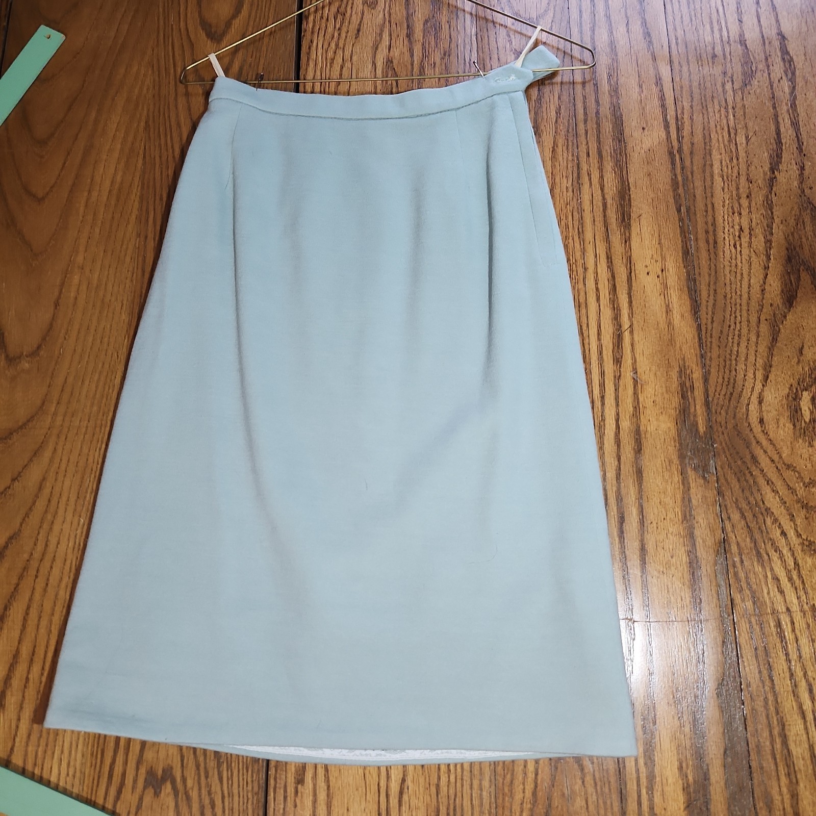 Vintage Two Piece Top Skirt Set Wool Blend Womens PXS Secretary