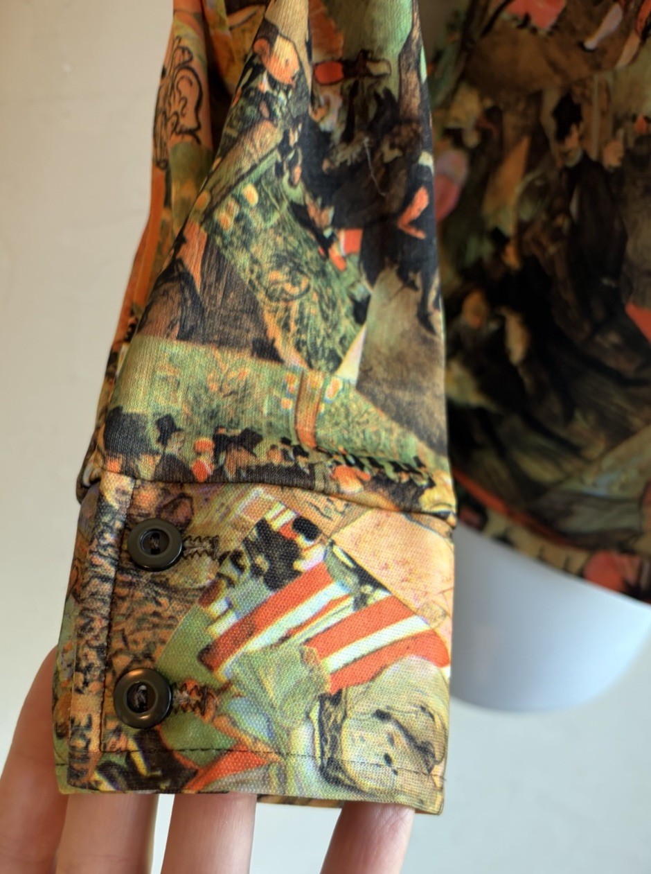 Vintage 1970s Jugs Novelty Print Top M Dagger Toulouse-Lautrec Art Nouveau