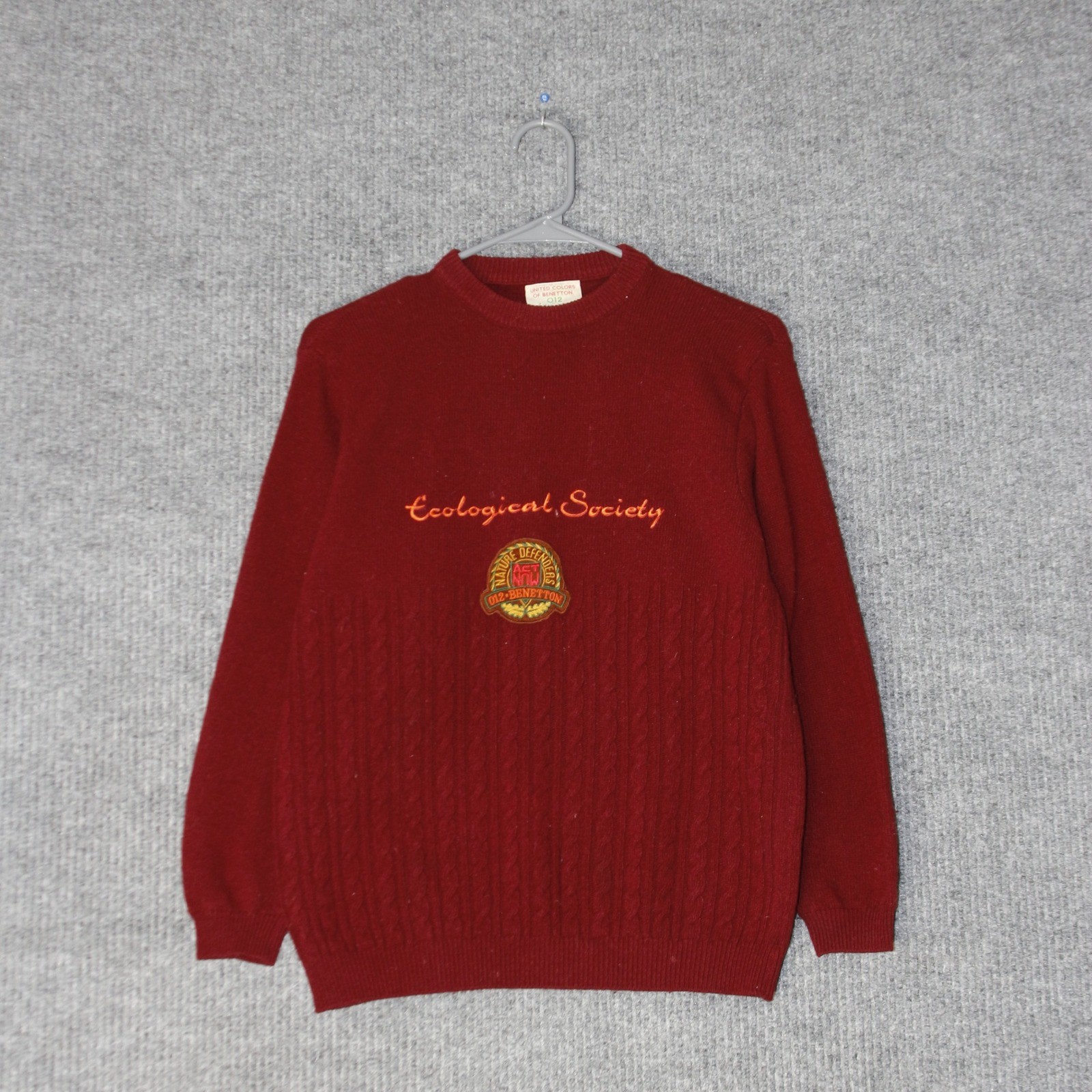 Vintage United Colors of Benetton Sweater Womens M Red Ecological Society