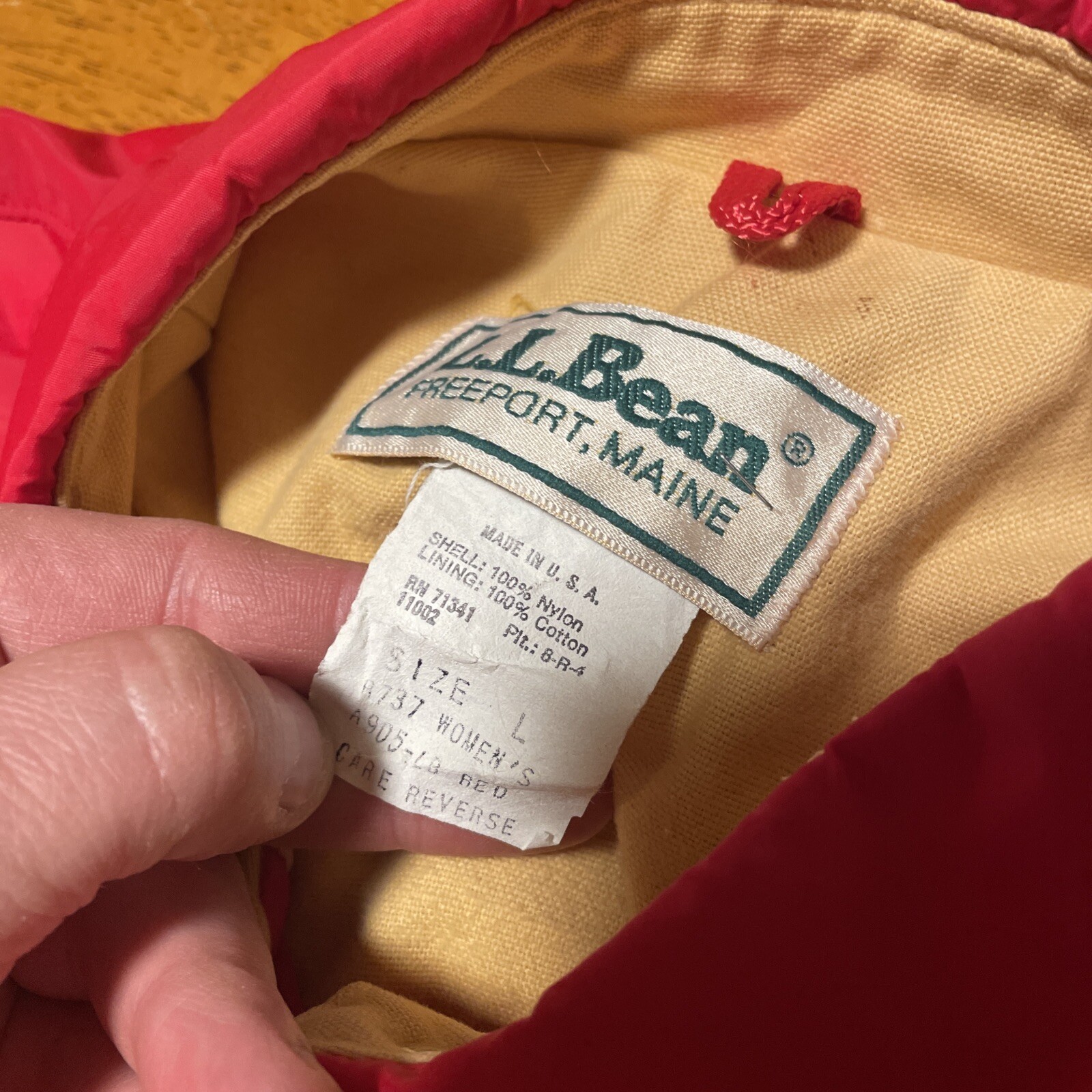Vintage 1970s LL Bean Chamois Lined Nylon Coach’s Red Jacket Womens Size Large