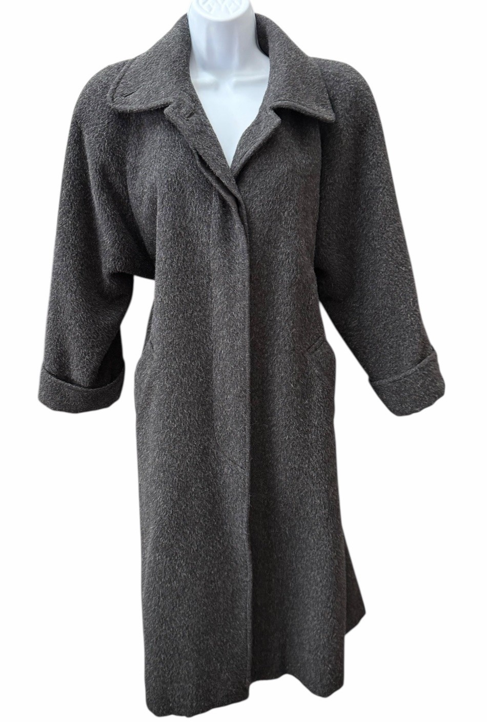 Vtg 90s Searle Blatt Studio Mohair Wool Coat 2 Charcoal Gray Swing Need Repair