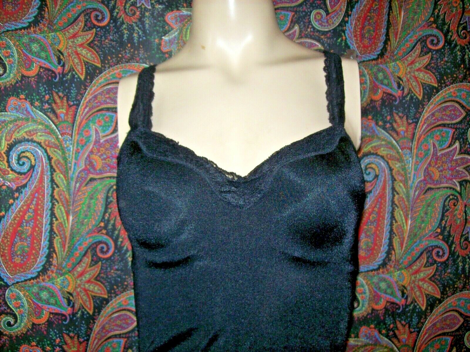 VTG Ambrielle Black Bra Top Slimmer Camisole Shaping Girdle L