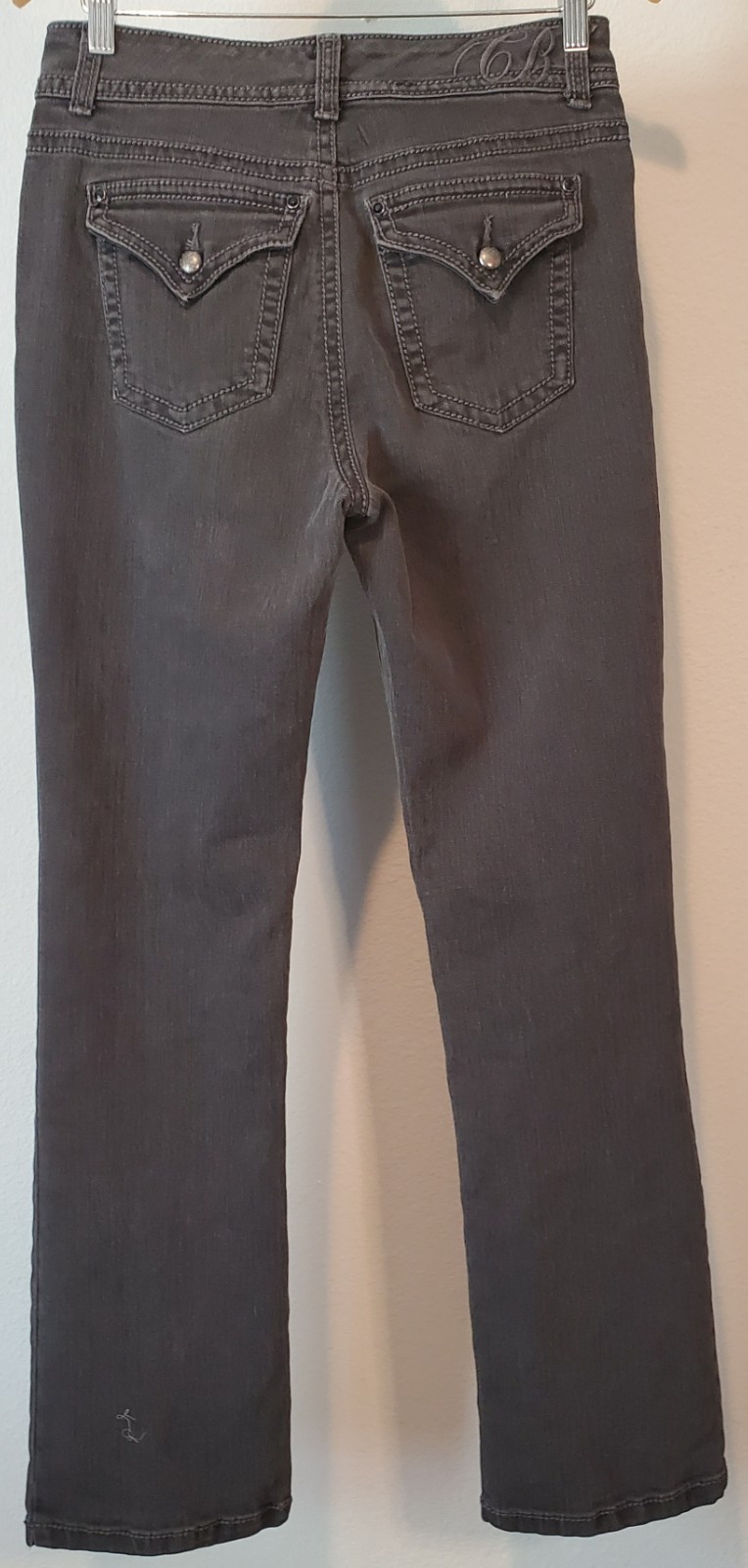 Vintage Code Bleu Black Bootcut Jeans 8 Studded Rhinestone Y2K Stretch