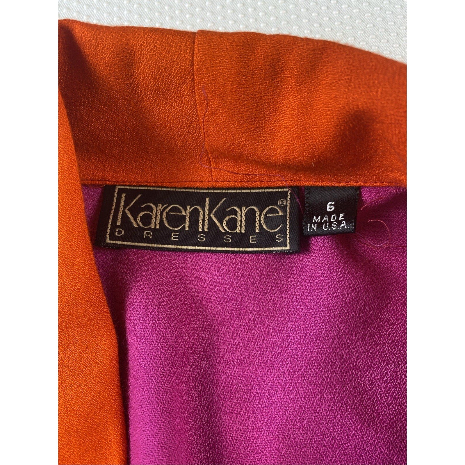 Vintage NWT KAREN KANE Designer Pocketed Wrap Dress Red Pink Size 6 RN59168